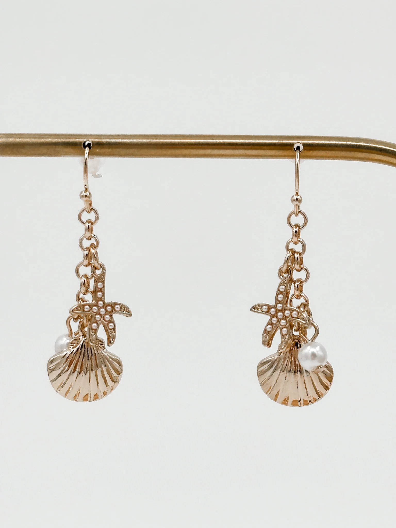 Luxury Lagoon Gold Dangle Earrings
