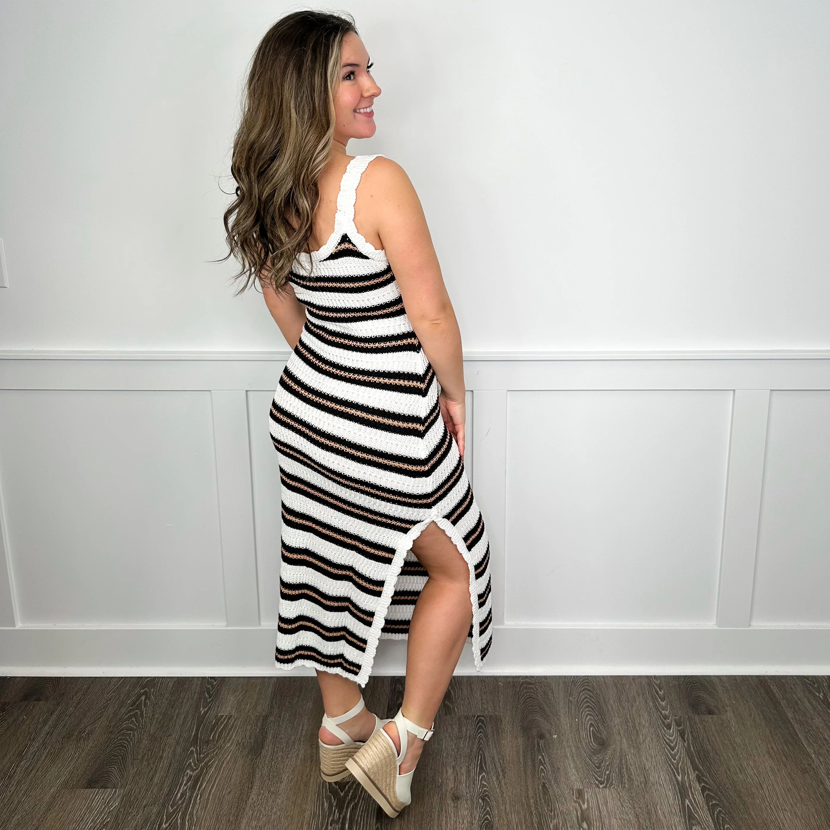 Made Anew Knit Striped Avery Mae Cover Up Dress - Image 3