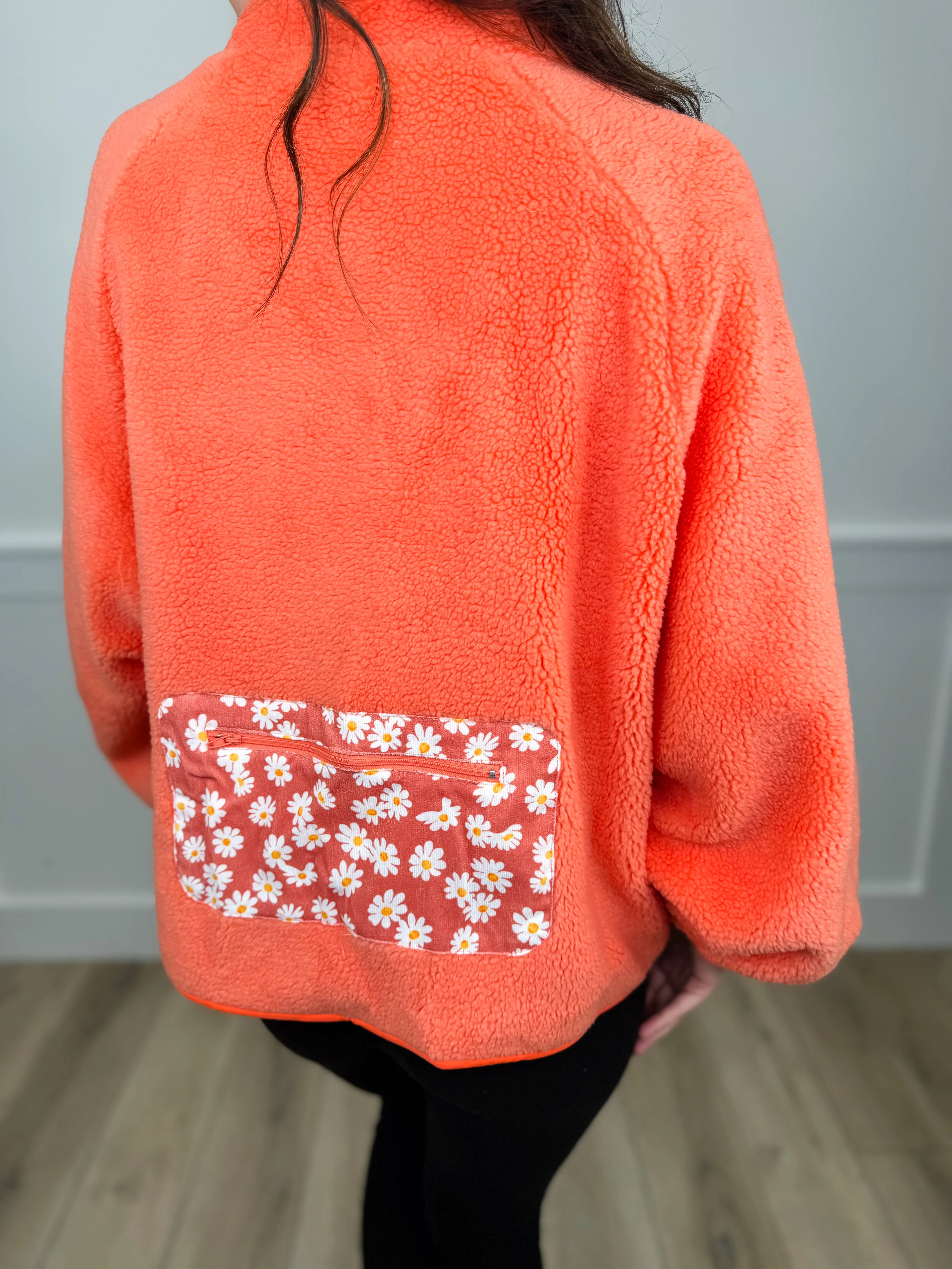 Make it Easy Sherpa Long Sleeve Orange Avery Mae Jacket - Image 2