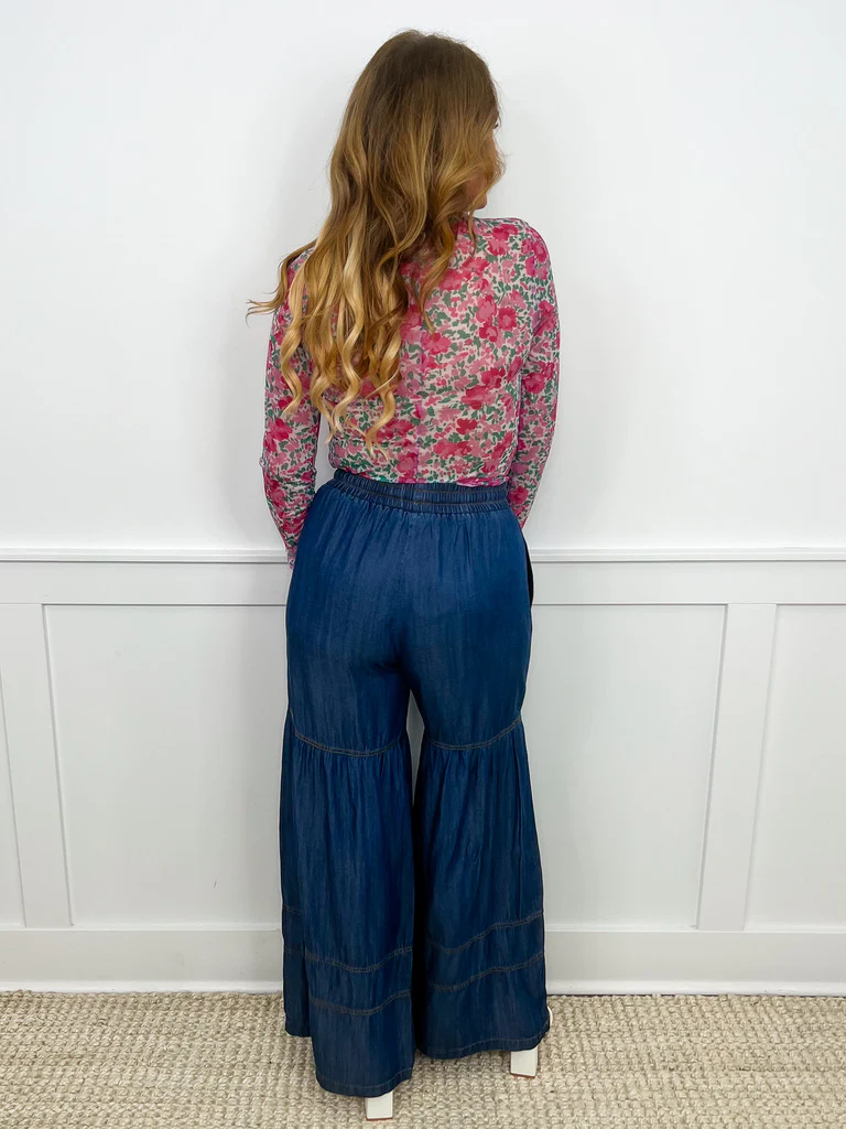 Make it Your Business High-Rise Wide Leg Dark Wash Avery Mae Bottoms - Image 2