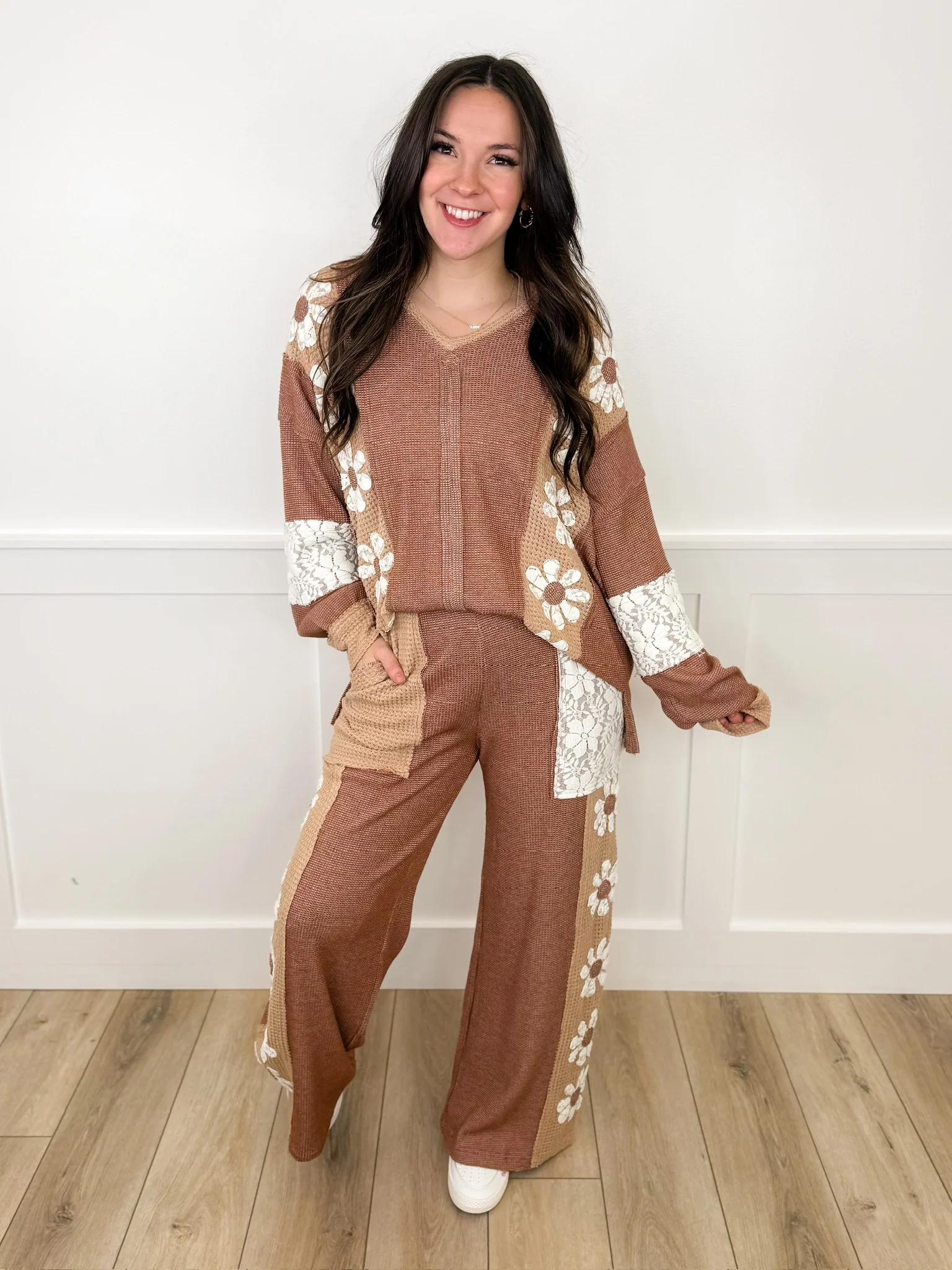 Make Them Notice Knit Long Sleeve Mocha Avery Mae Top - Image 4