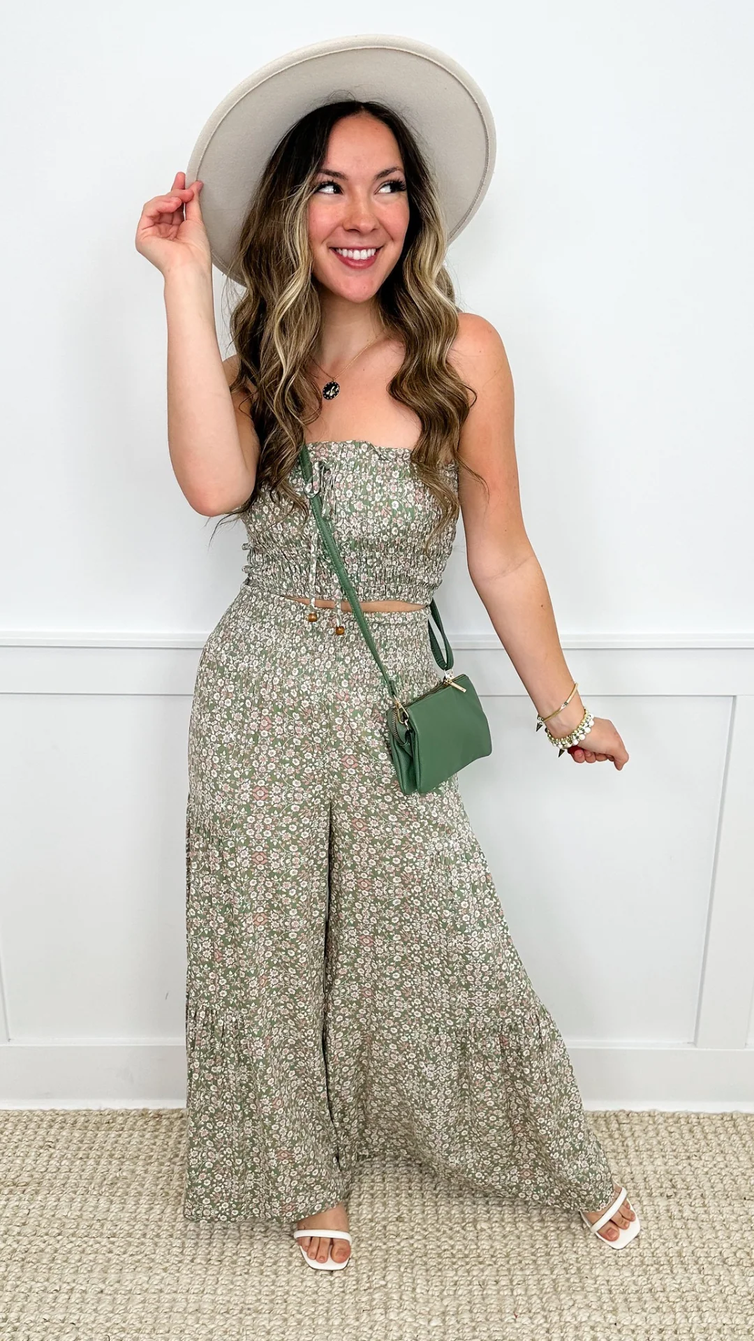 Making a Decision Rayon High-Rise Wide Leg Sage Green Avery Mae Set - Image 3