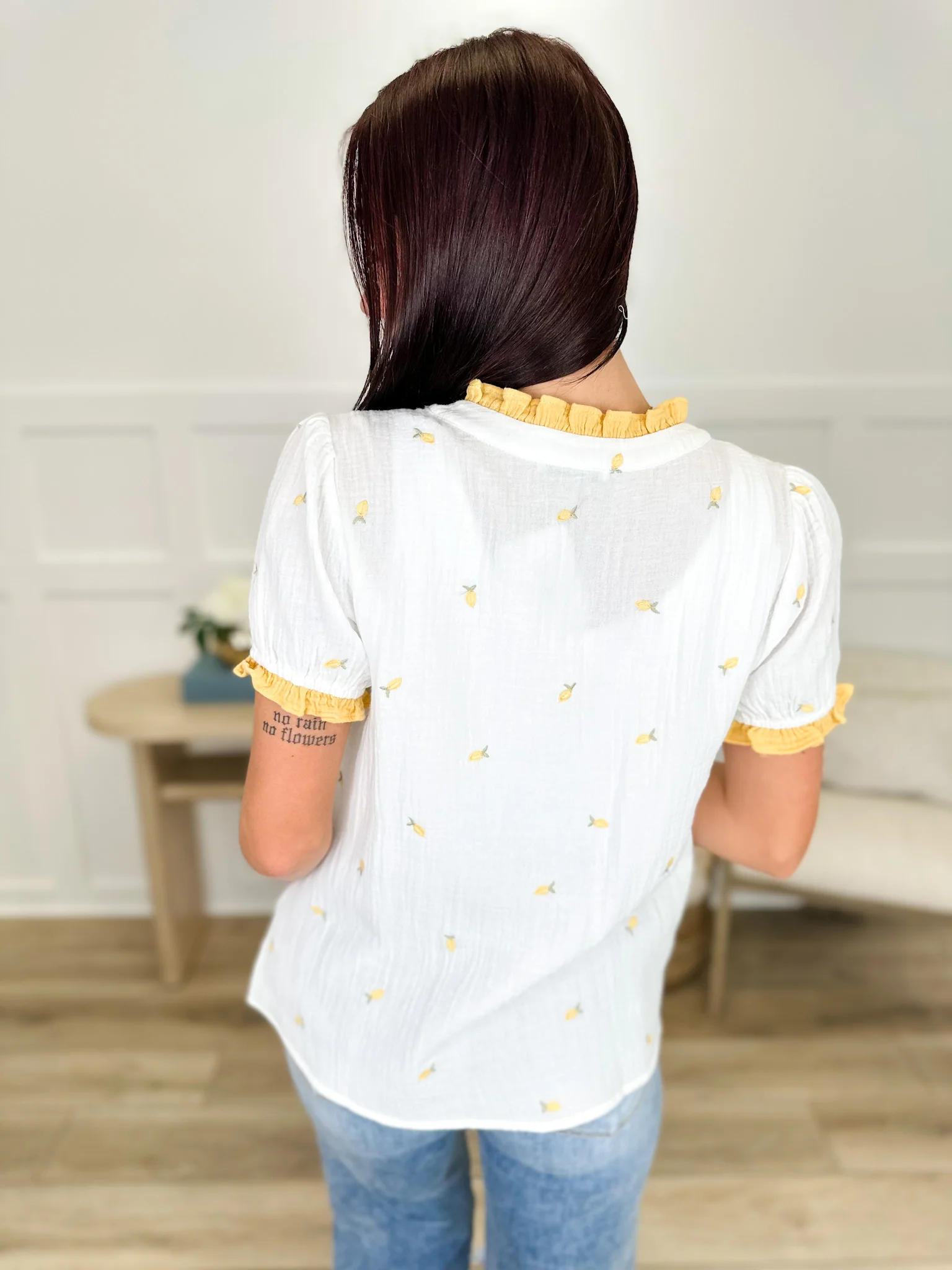 Making Lemonade Cotton Short Sleeve White Avery Mae Top - Image 2