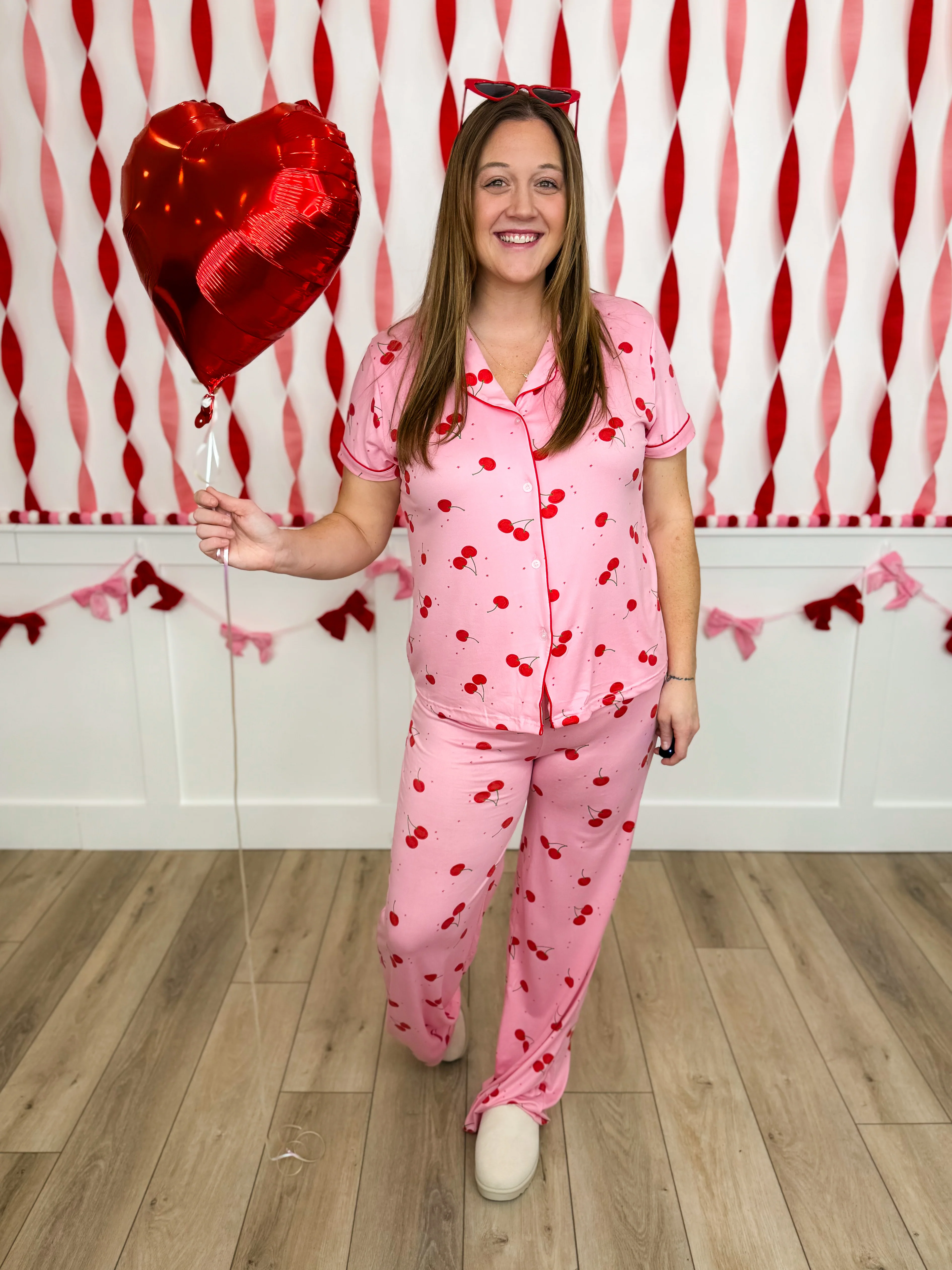 Maraschino Nights Lightweight High-Rise Pink Avery Mae PJ Set - Image 2