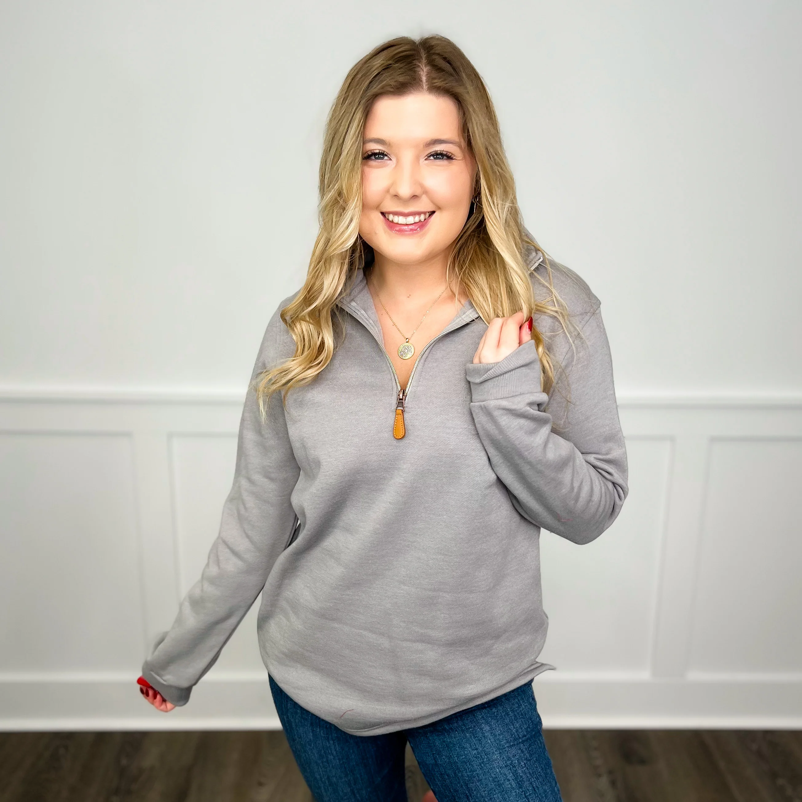 Me Time Long Sleeve Avery Mae Quarter Zip Weekender Top - 2 colors! - Image 2