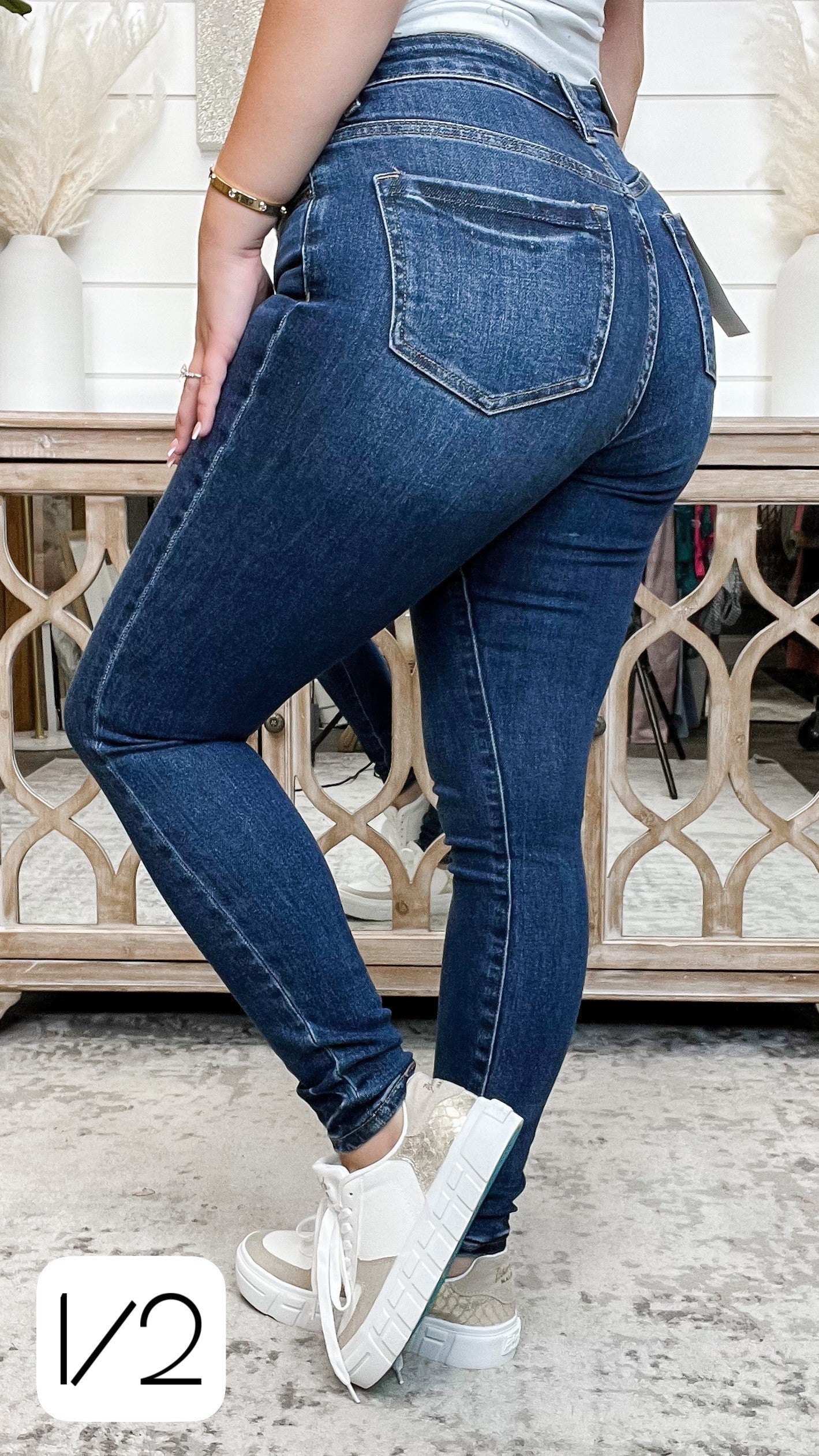 Mila High-Rise Mica Skinny Blue Jeans - Image 3