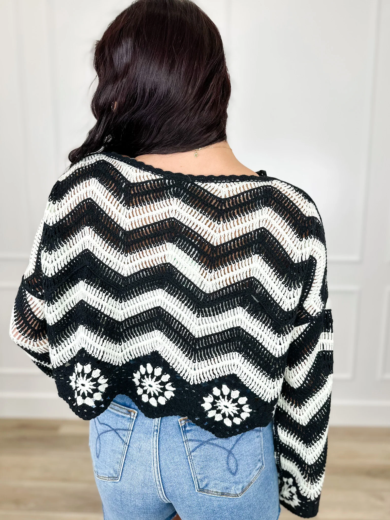 Mind of Her Own Cotton Blend Long Sleeve Avery Mae Cropped Sweater Top - Multiple Colors! - Image 2