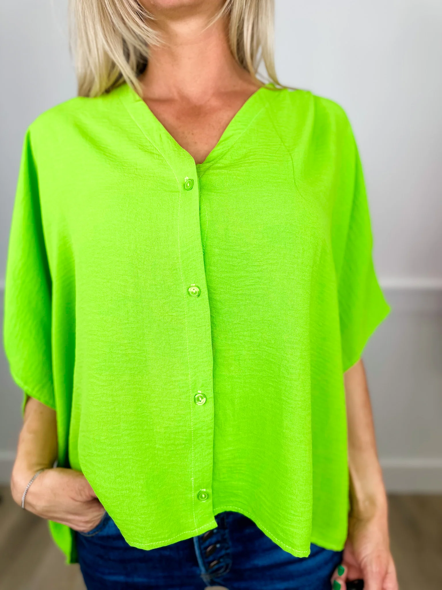 Mind Your Business Lightweight Short Sleeve Avery Mae Button Up Top - 3 colors! - Image 3