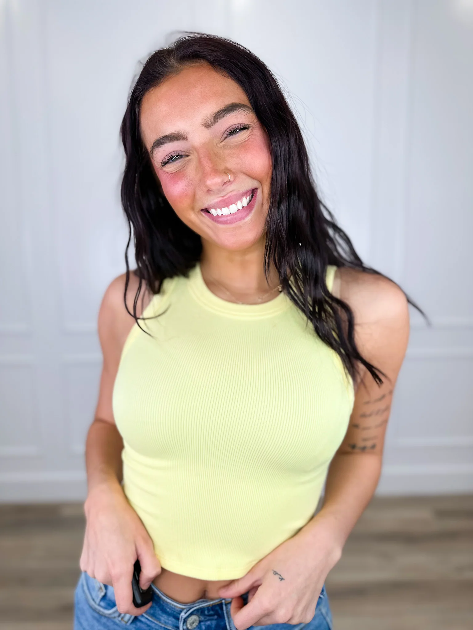Mono B Basic Working Towards You Ribbed Cropped Tank Top - Multiple Colors - Image 2