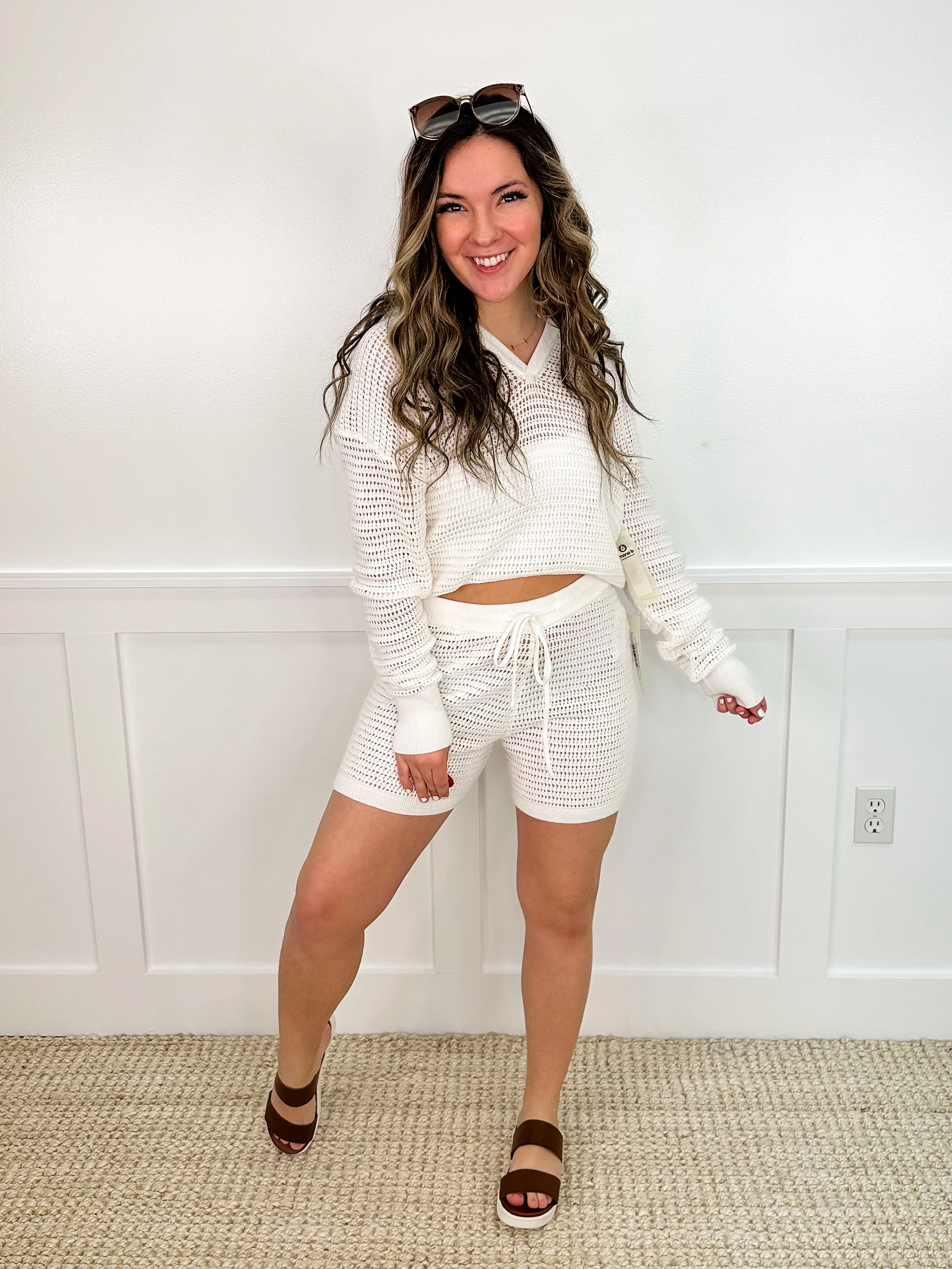 Mono B Having Dreams Cotton Blend Long Sleeve White Hooded Top - Image 3