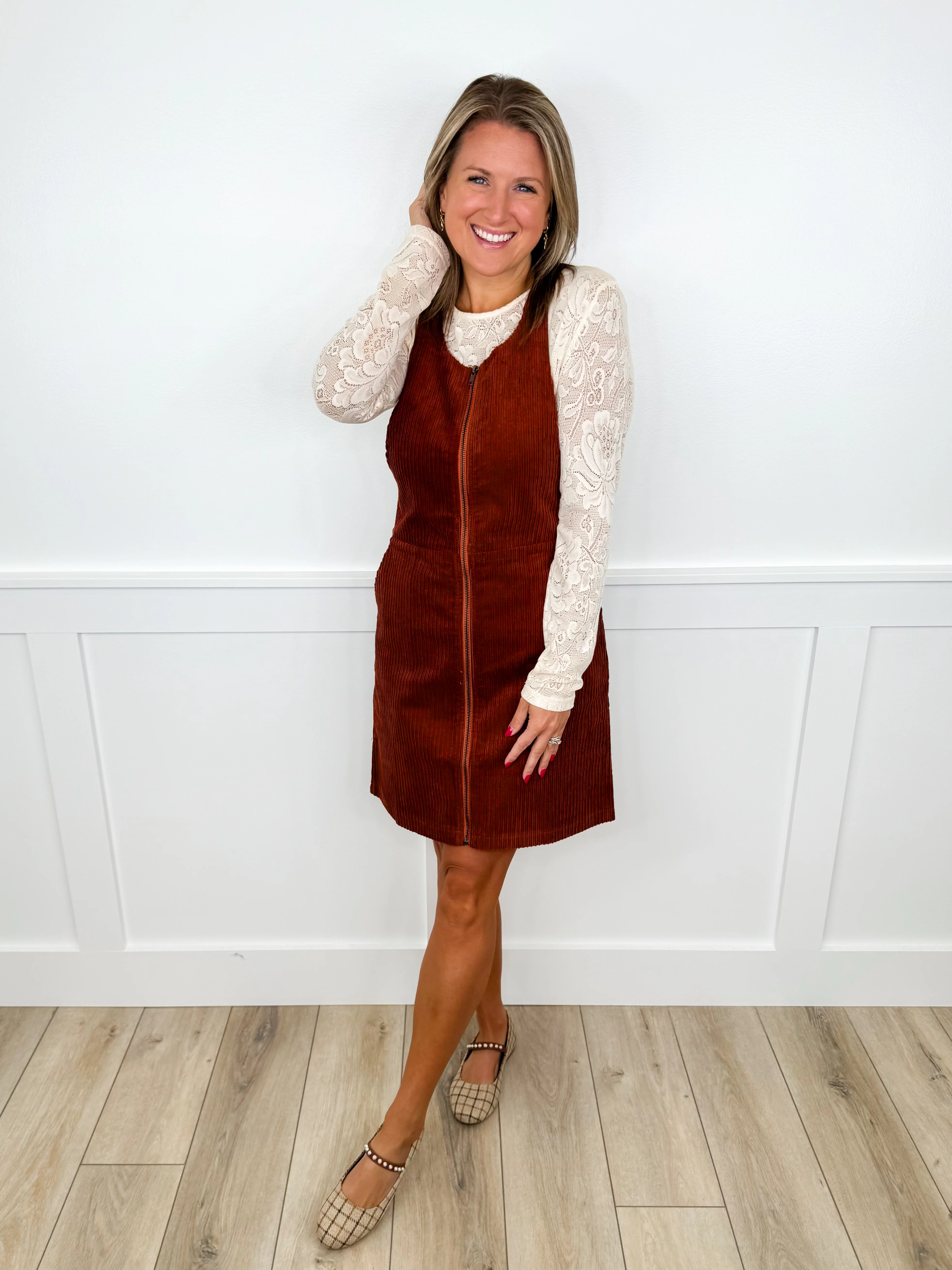 More is Better Cotton Blend Rust Orange Avery Mae Dress