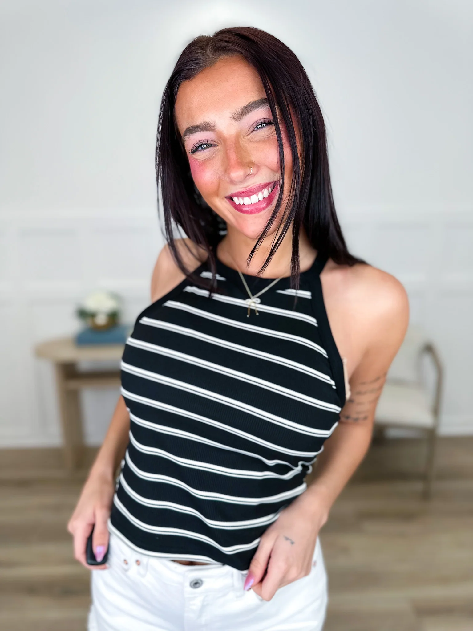 My Current Mood Cotton Blend Avery Mae Padded Tank Top - Multiple Colors