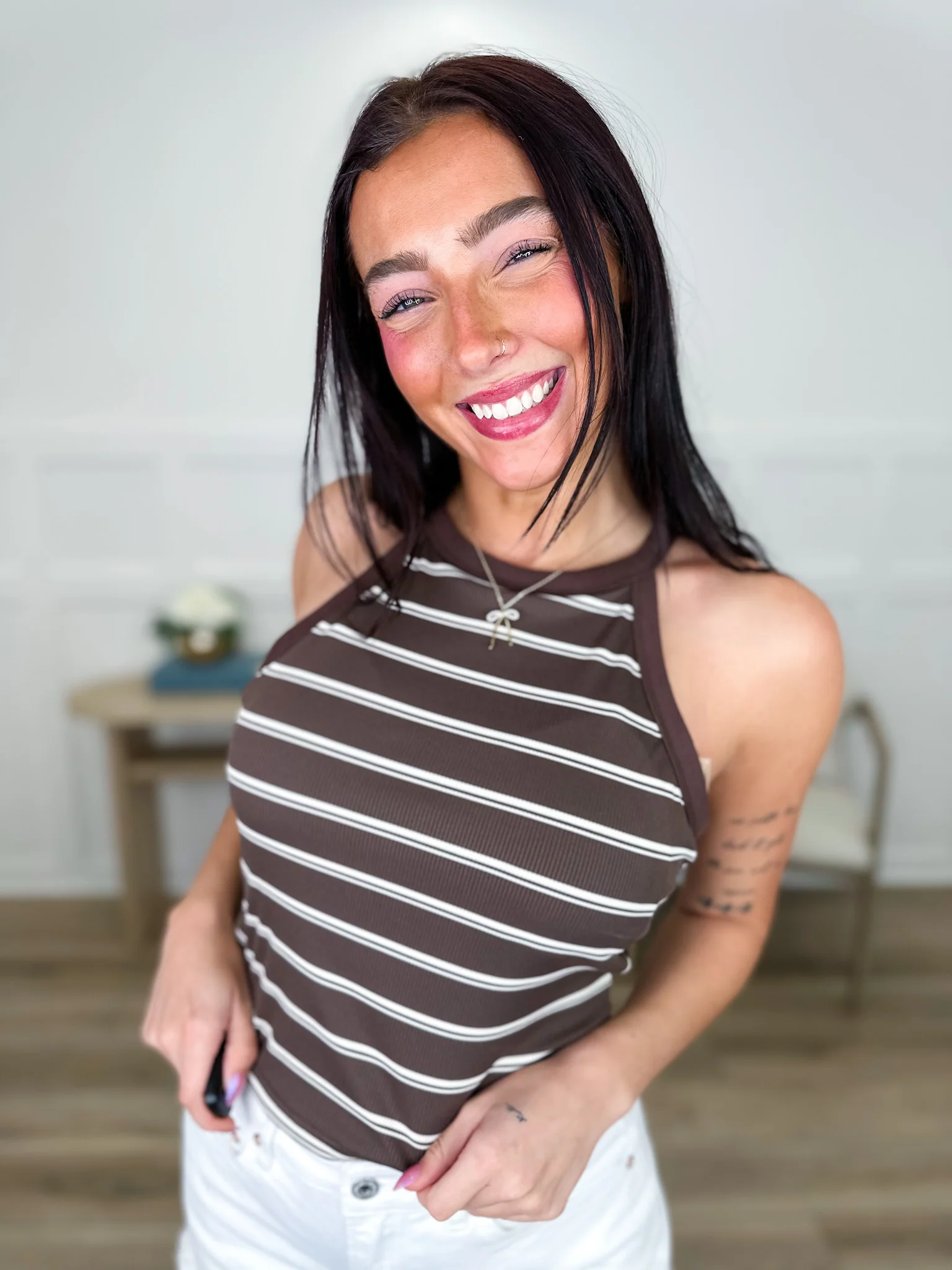 My Current Mood Cotton Blend Avery Mae Padded Tank Top - Multiple Colors - Image 3