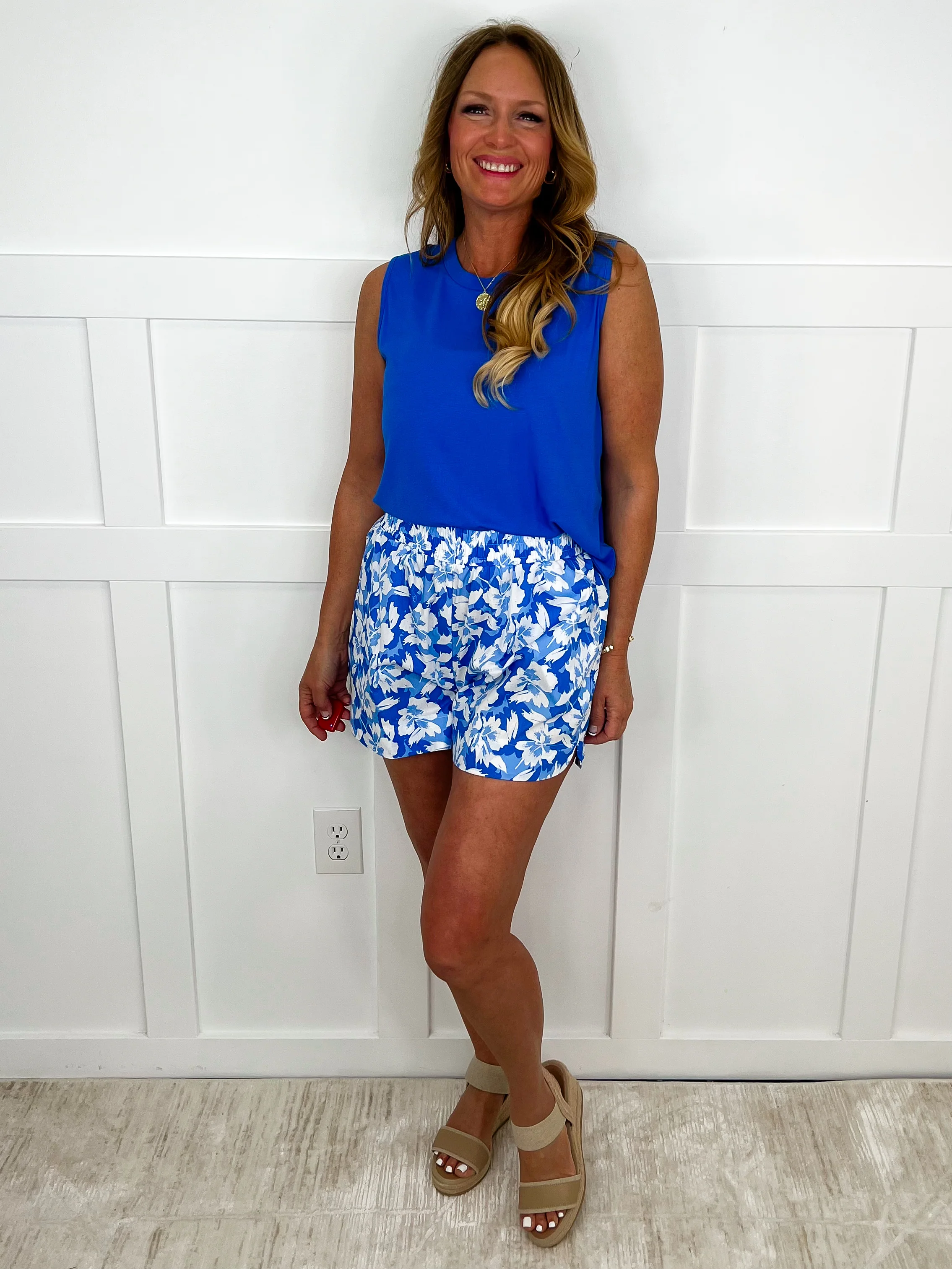 My Farewell Tour High-Rise Cotton Blue Avery Mae Shorts