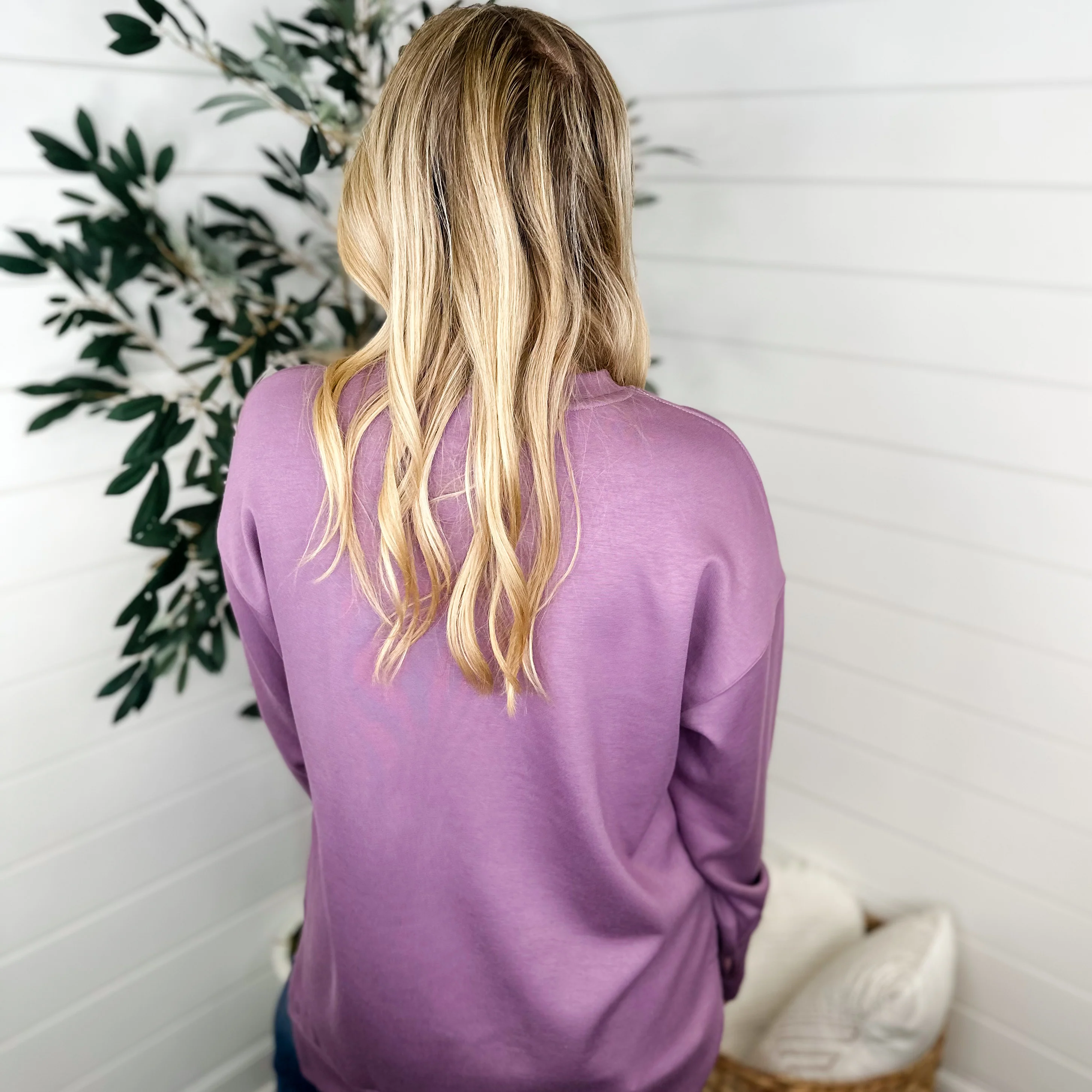 White Birch Get Caught Up Rayon Blend Long Sleeve Weekender Top - 2 colors! - Image 3