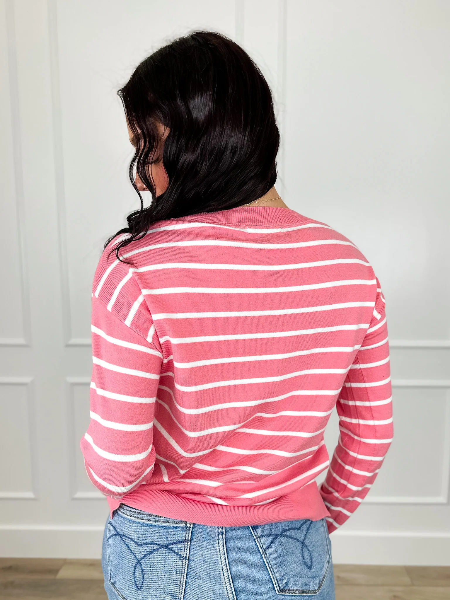 Never Ending Story Knit Long Sleeve Pink Avery Mae Sweater Top - Image 2
