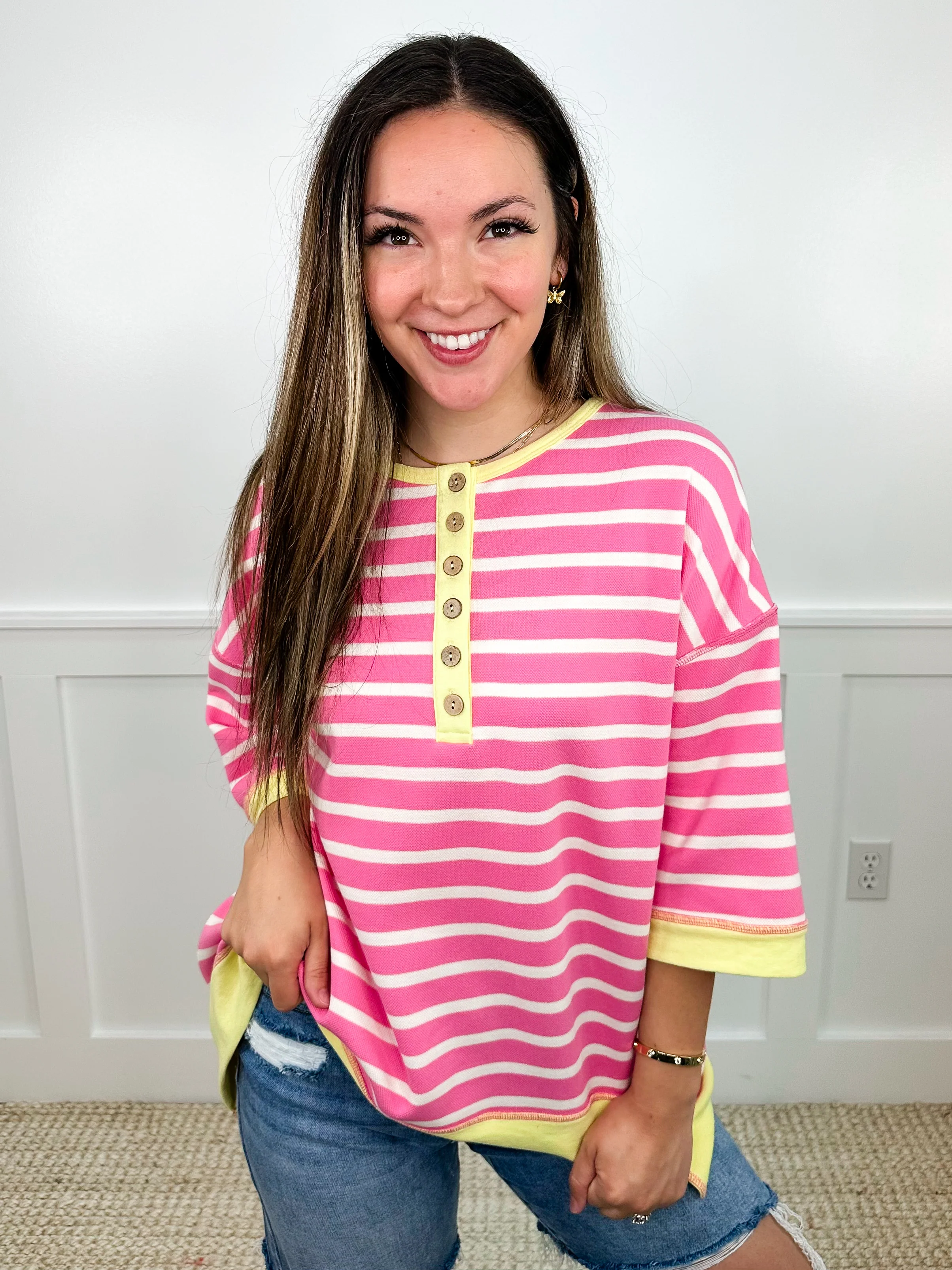 Never Too Sweet Short Sleeve Pink Avery Mae Top