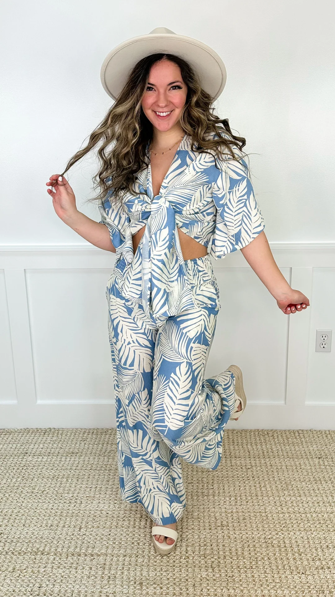 Never Want to Leave Rayon Blend Short Sleeve Blue Avery Mae Top - Image 3