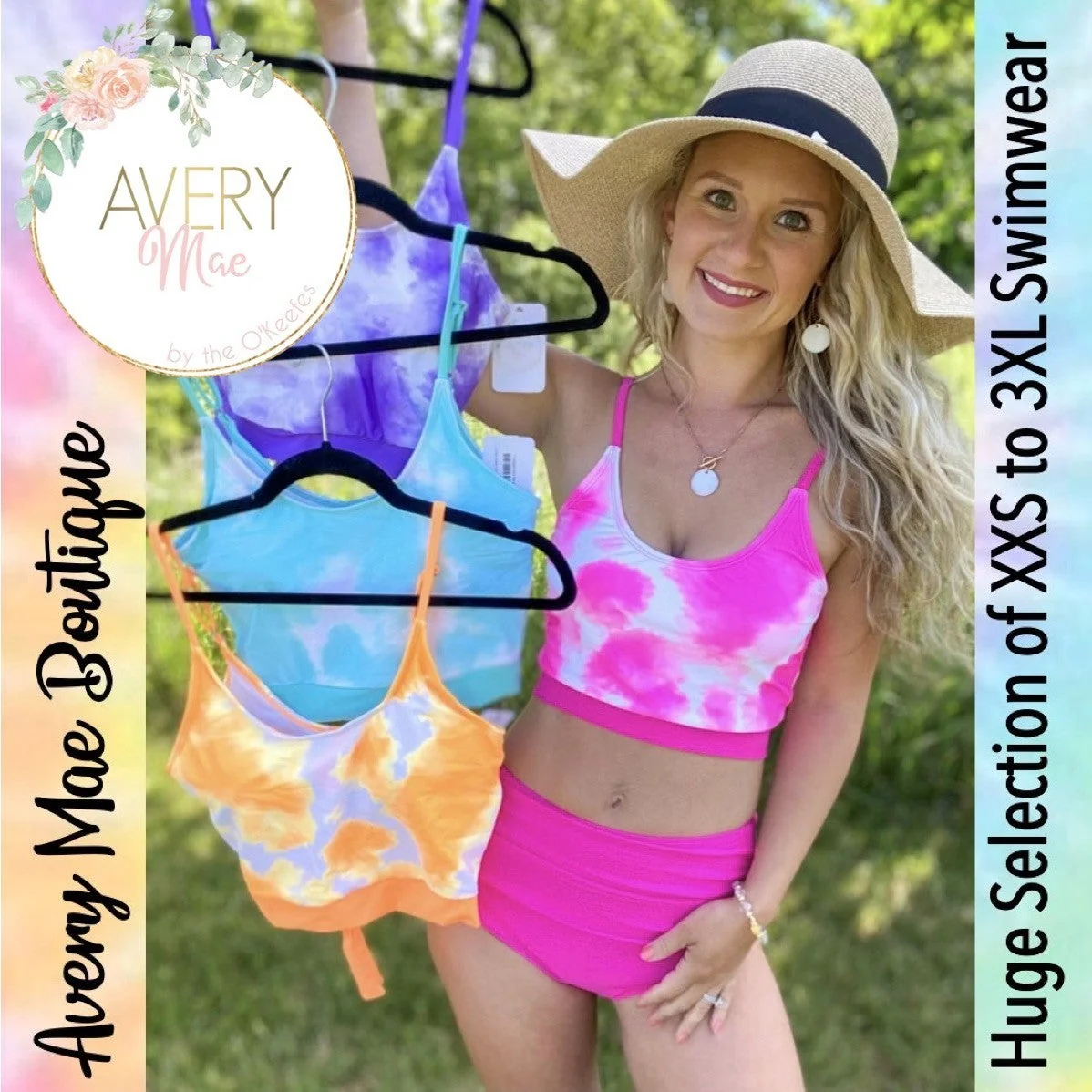 Coral Reef Sunset Hughes Night Cap Swim Top - 4 colors! - Image 8