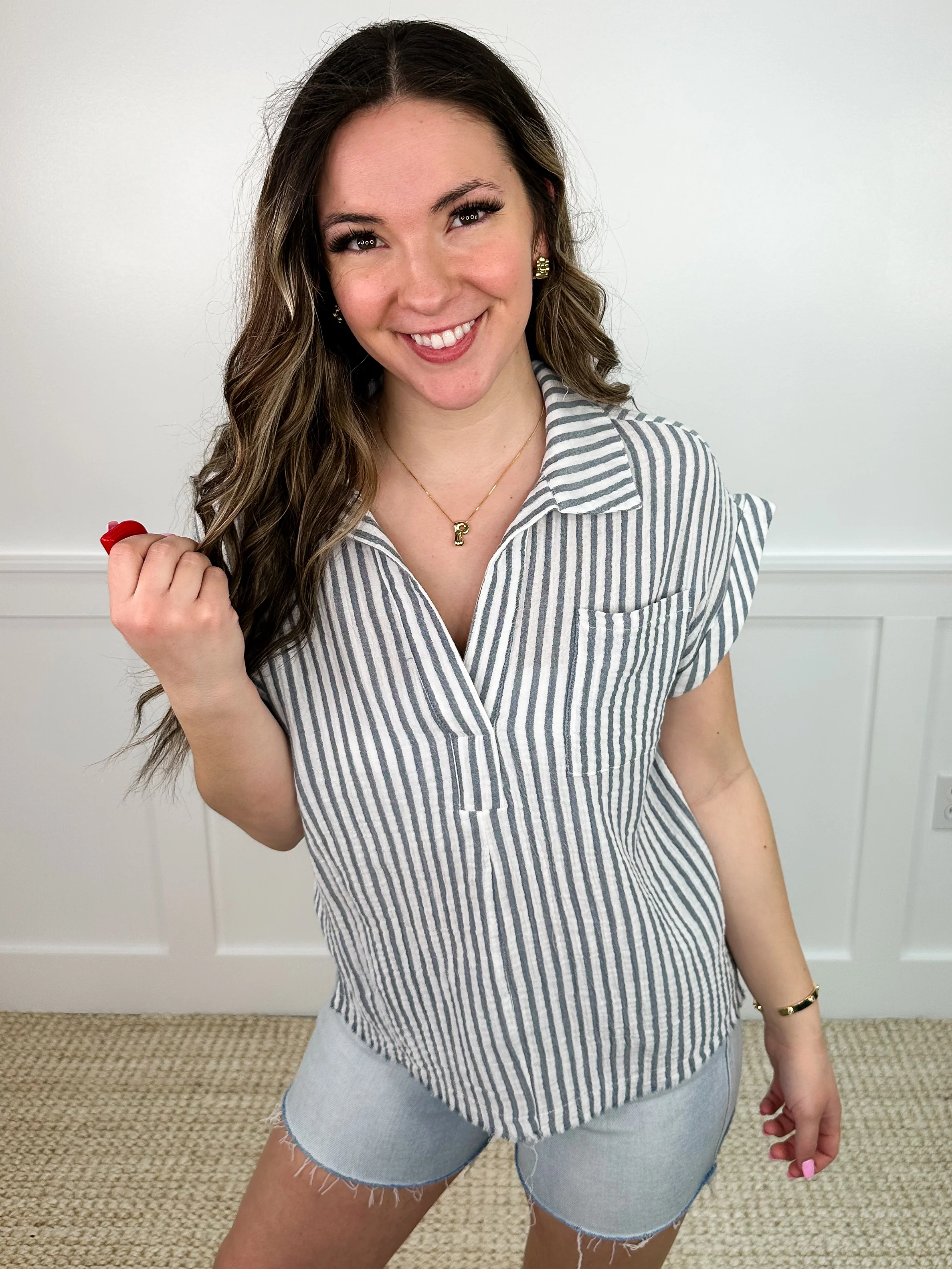 No One But You Cotton Short Sleeve White Avery Mae Top