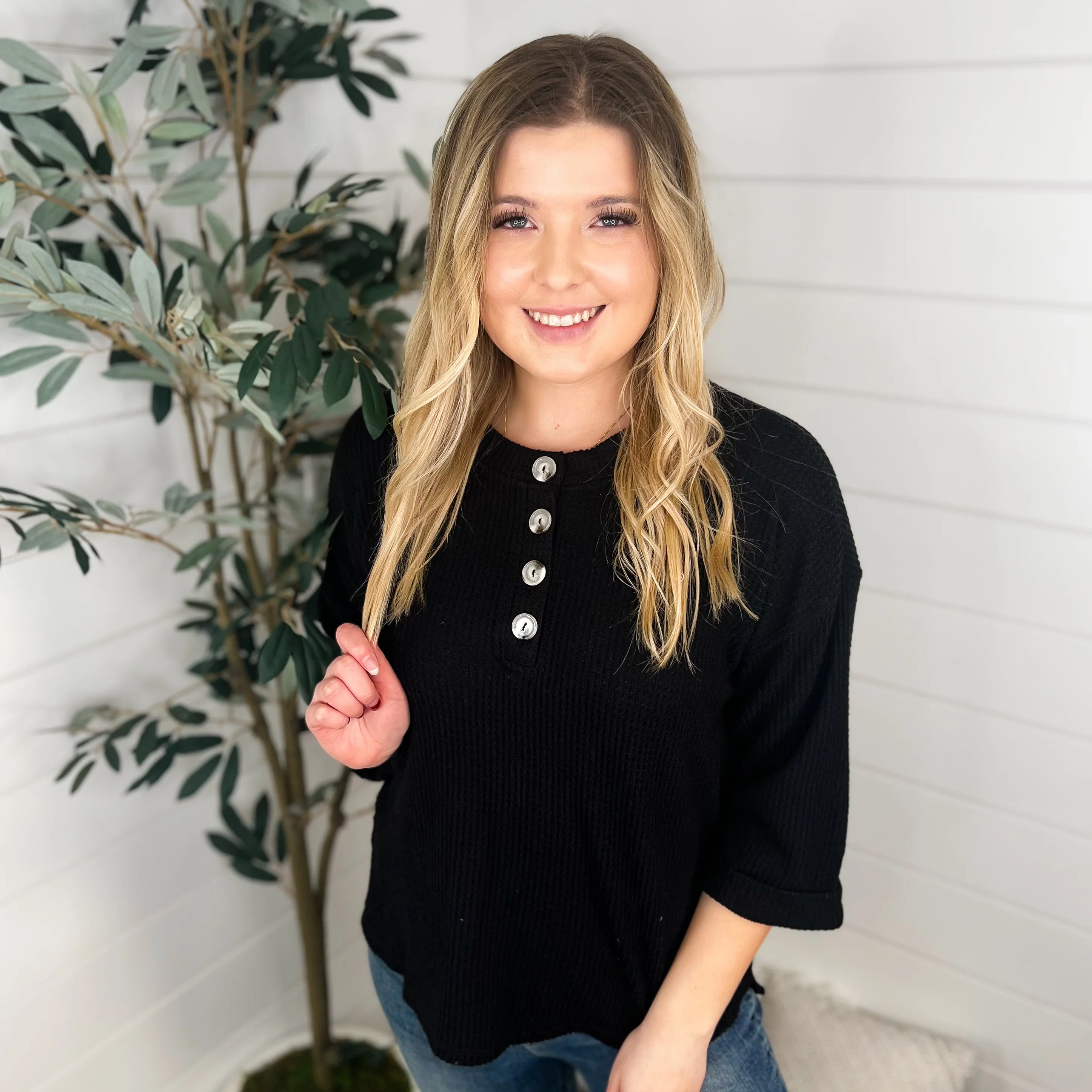 No One Knows Knit 3/4 Sleeve Avery Mae Top - 9 colors! - Image 3