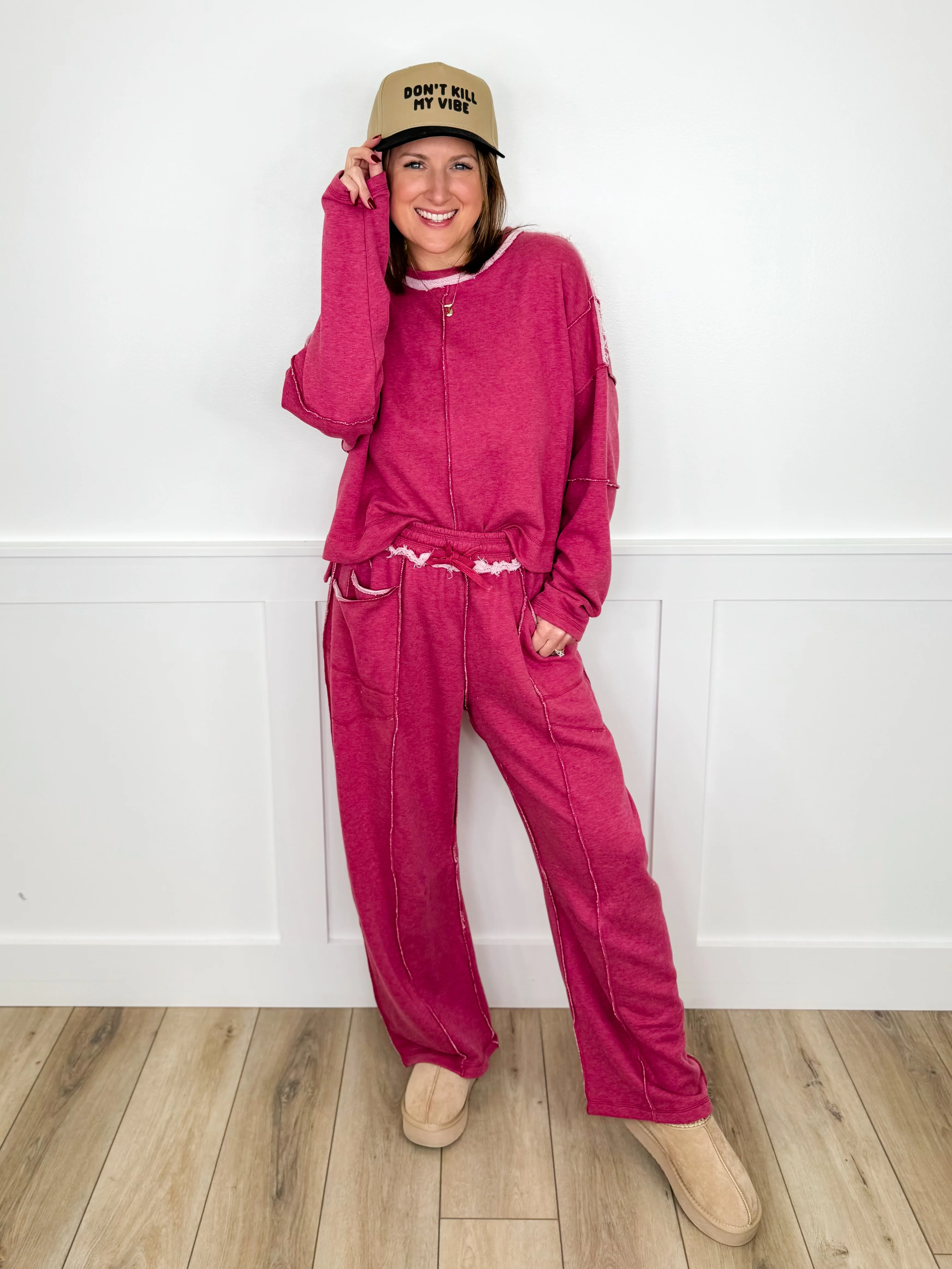 Not Thinking About You High-Rise Cotton Blend Wide Leg Set - Image 3