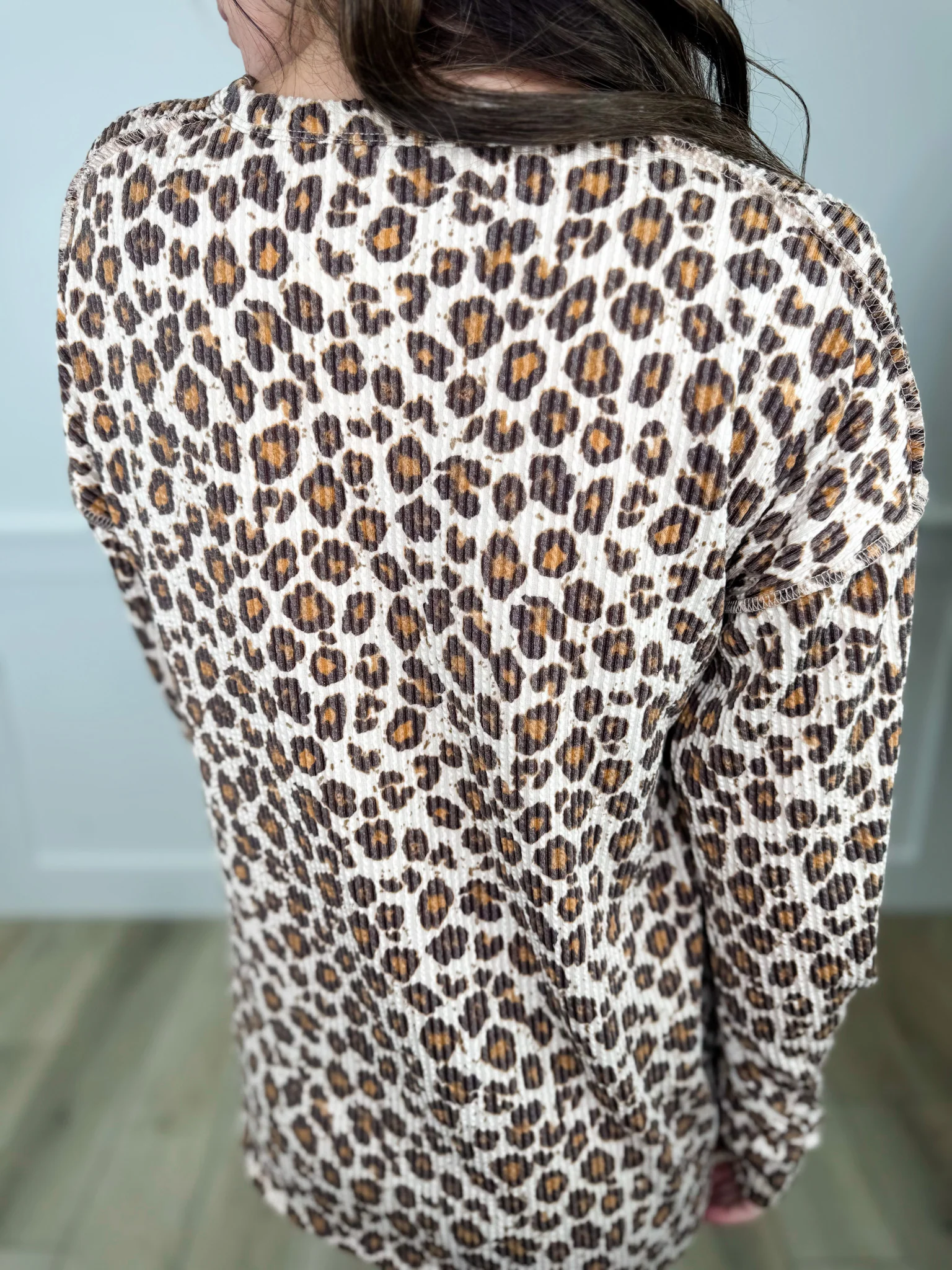 Nothing to Say Ribbed Long Sleeve Leopard Print Avery Mae Top - Image 2