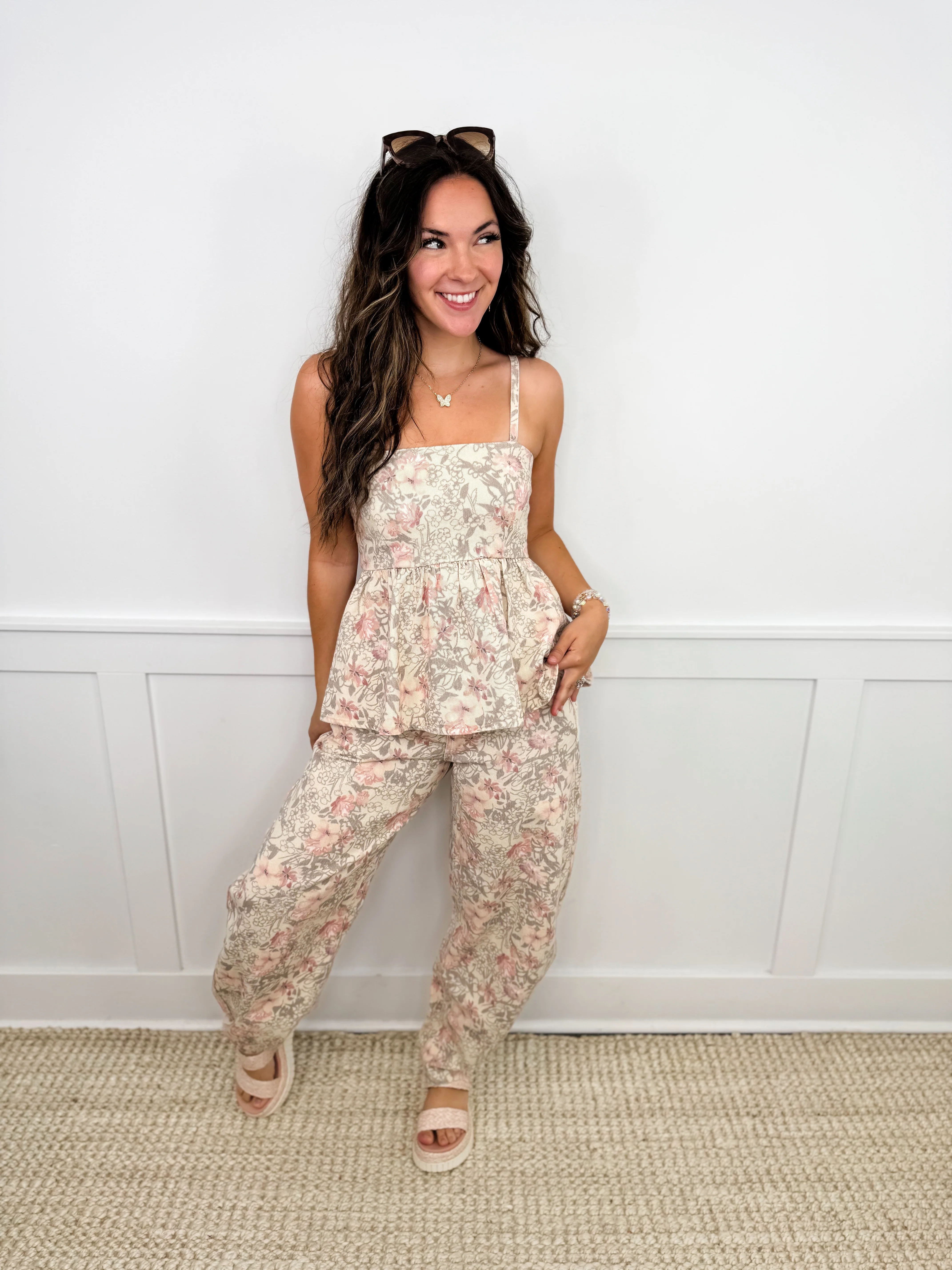 Obsessed With it High-Rise Cotton Barrel Leg Floral Avery Mae Bottoms