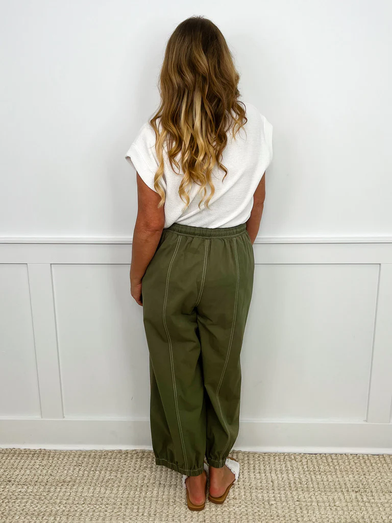 On Point High-Rise Cotton Barrel Leg Avery Mae Bottoms - 2 colors! - Image 3