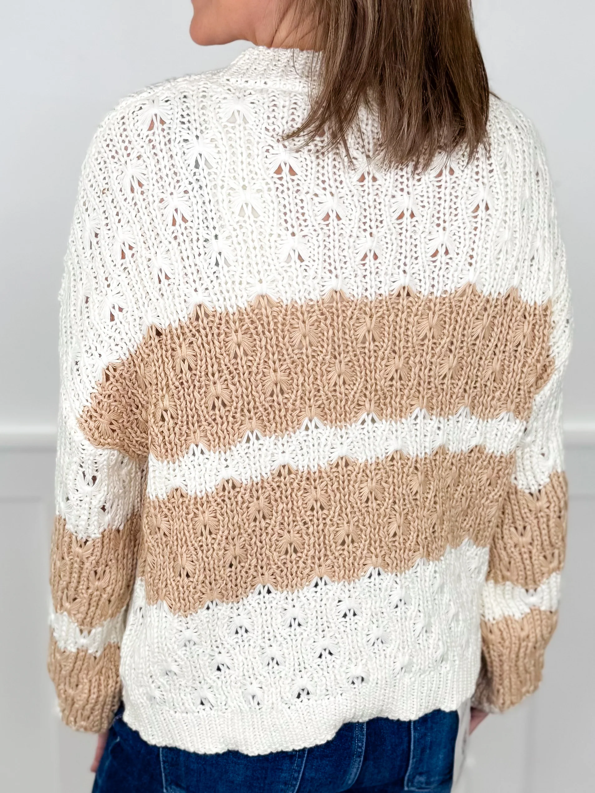 Only Forward Knit Long Sleeve Ivory Avery Mae Button Up Cardigan - Image 2