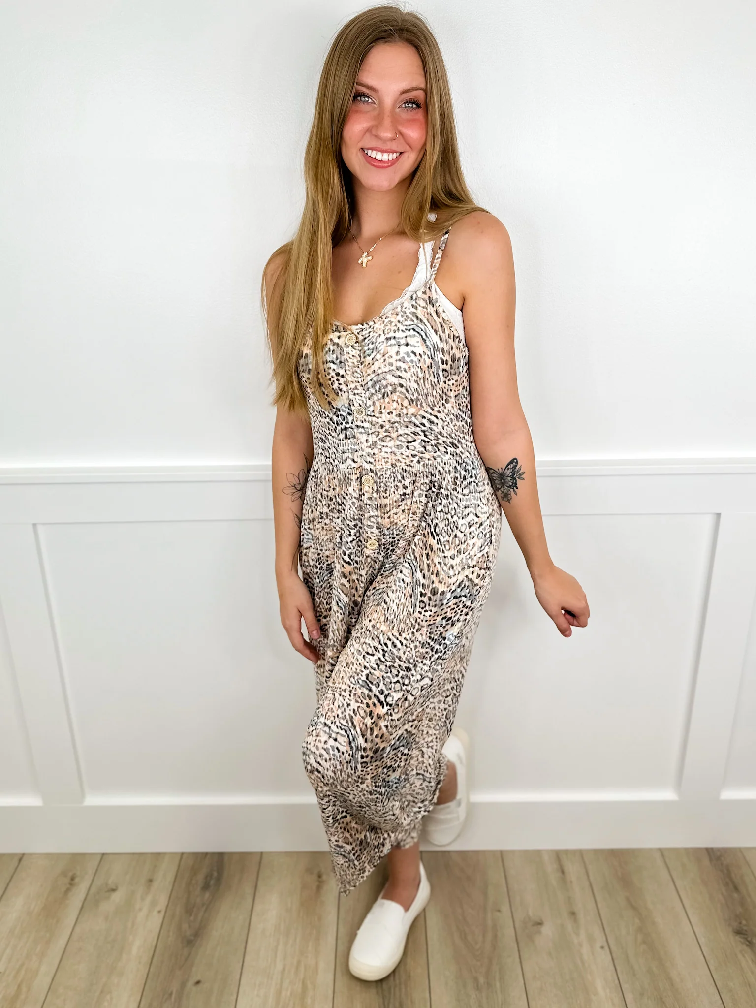 Out in Class Ribbed Leopard Avery Mae Jumpsuit