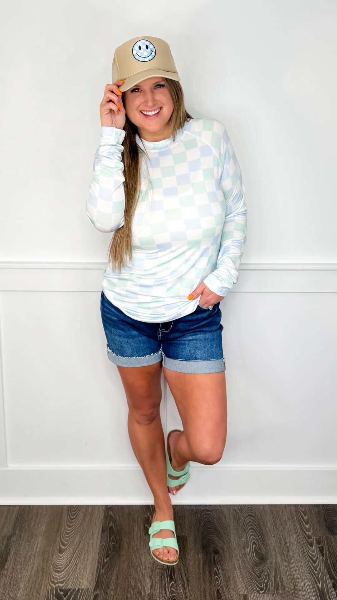Over My Head Rayon Blend Long Sleeve Checkered Avery Mae Top - 3 colors! - Image 6