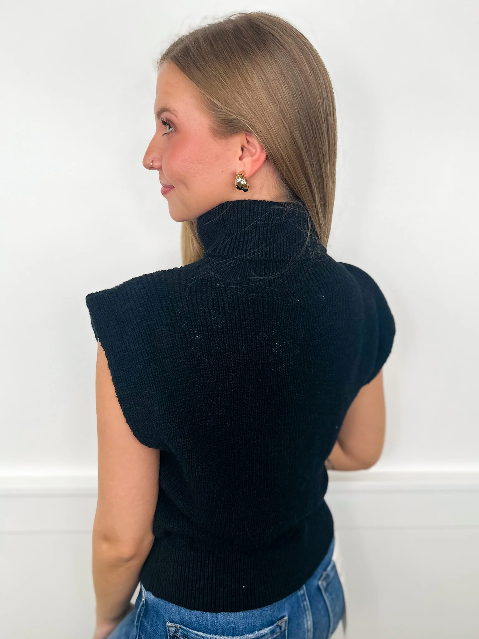 Over Time Cotton Short Sleeve Black Avery Mae Sweater Top - Image 2