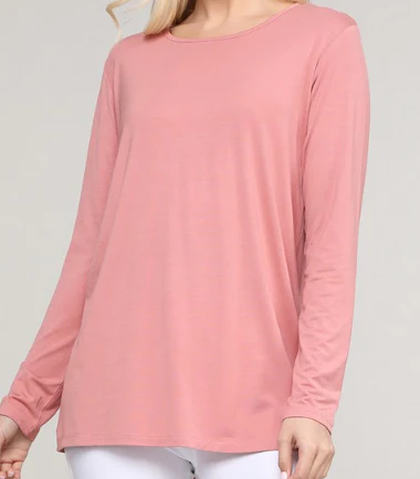 Peek-A-Boo Rayon Blend Long Sleeve Top - 5 colors! - Image 4