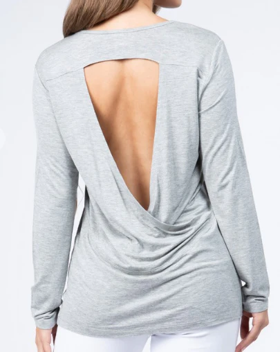 Peek-A-Boo Rayon Blend Long Sleeve Top - 5 colors! - Image 5