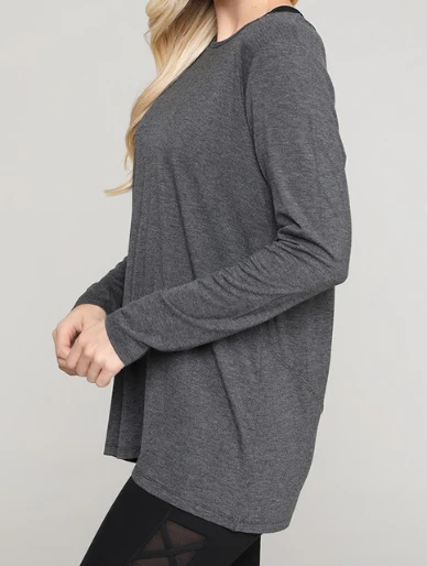 Peek-A-Boo Rayon Blend Long Sleeve Top - 5 colors! - Image 6