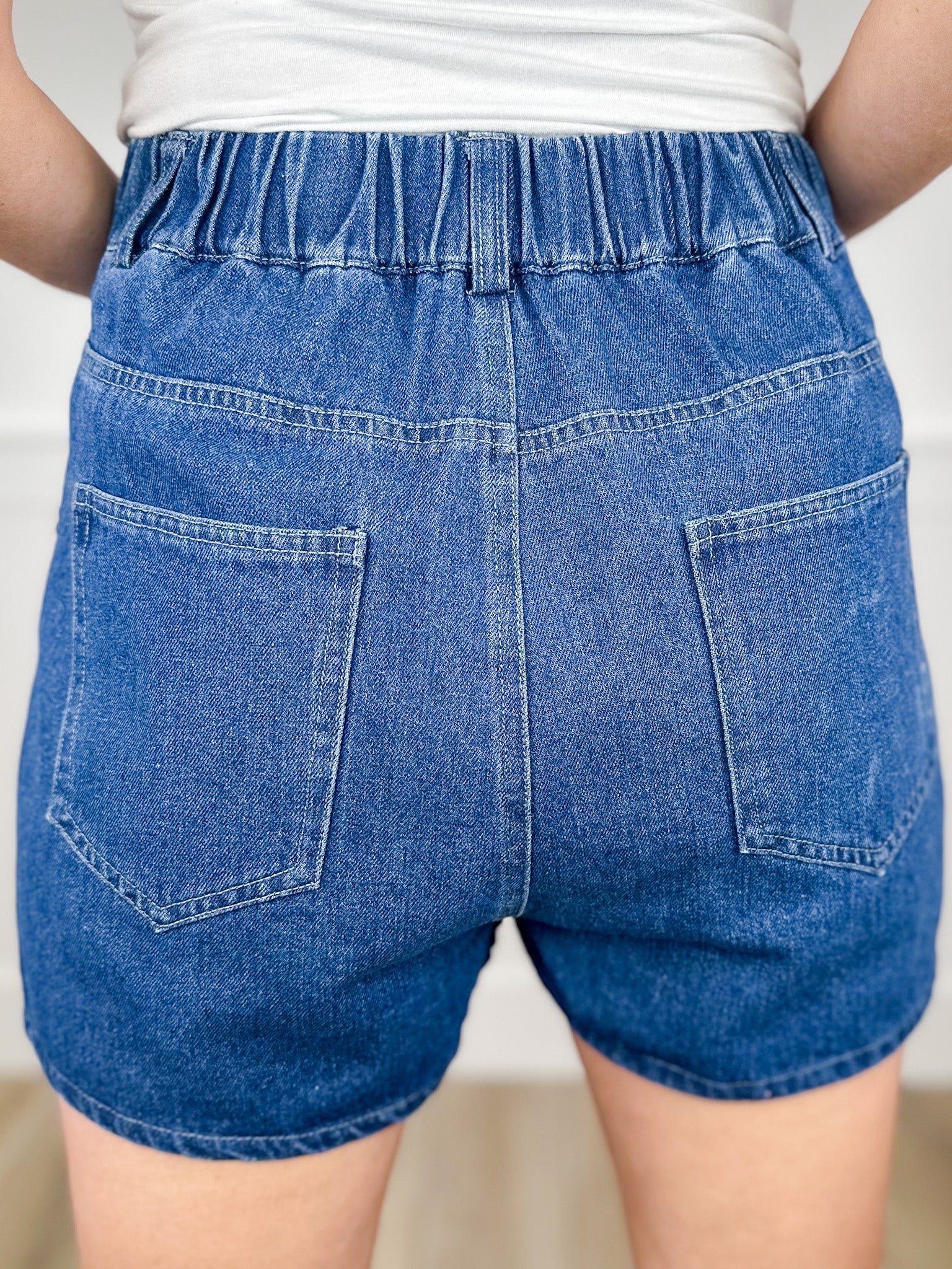 Pinky Swear High-Rise Cotton Dark Wash Avery Mae Skort - Image 3