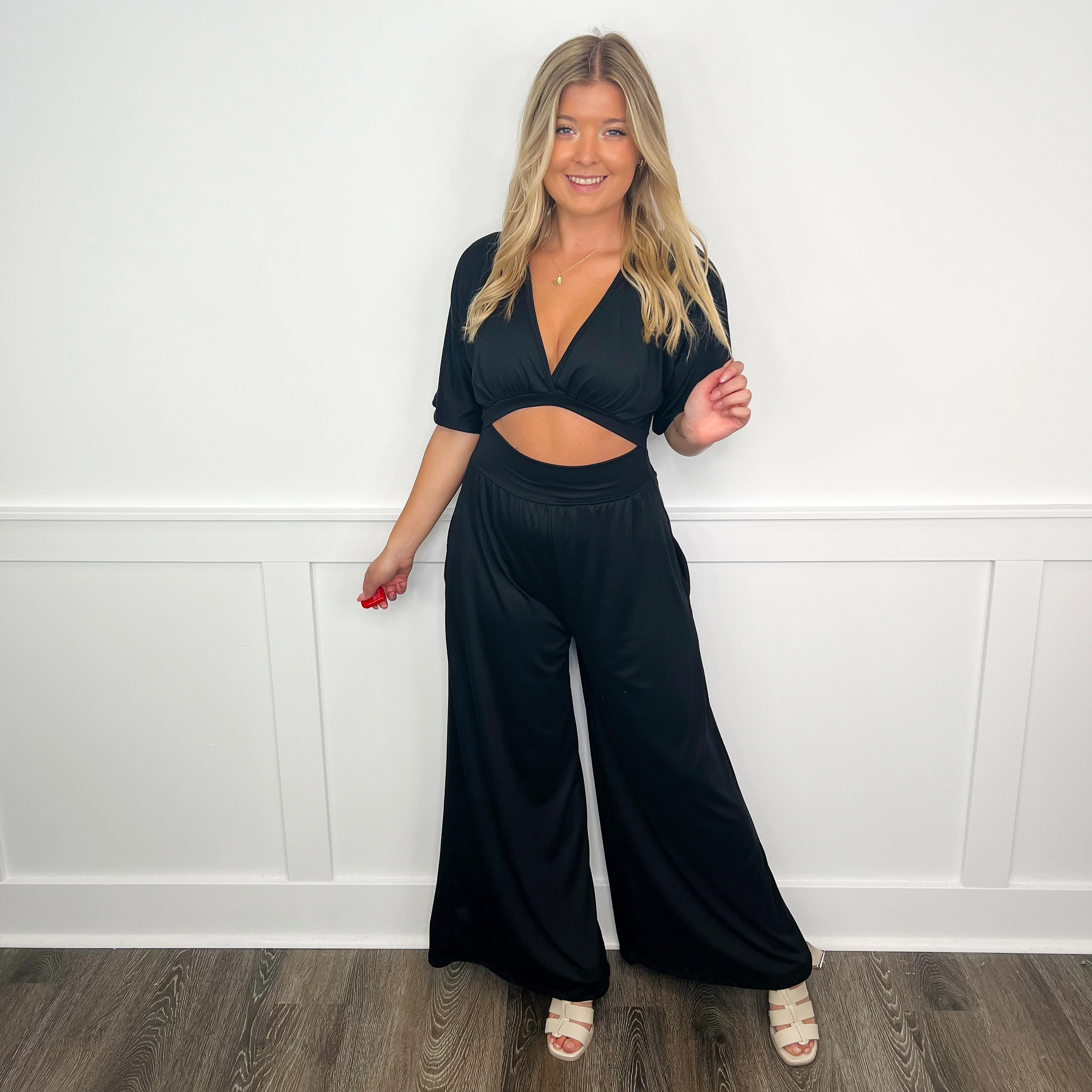 Play My Jam Short Sleeve Avery Mae Jumpsuit - 2 colors! - Image 2