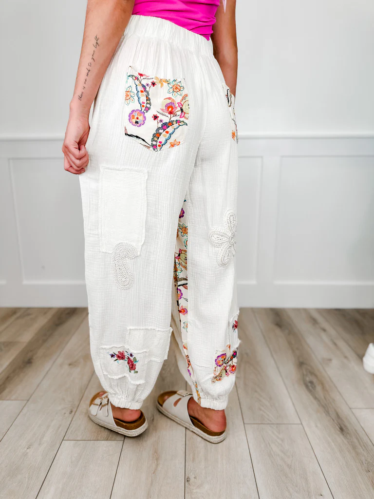 POL Vanilla Vista High-Rise Cotton Blend Ivory Avery Mae Bottoms - Image 2
