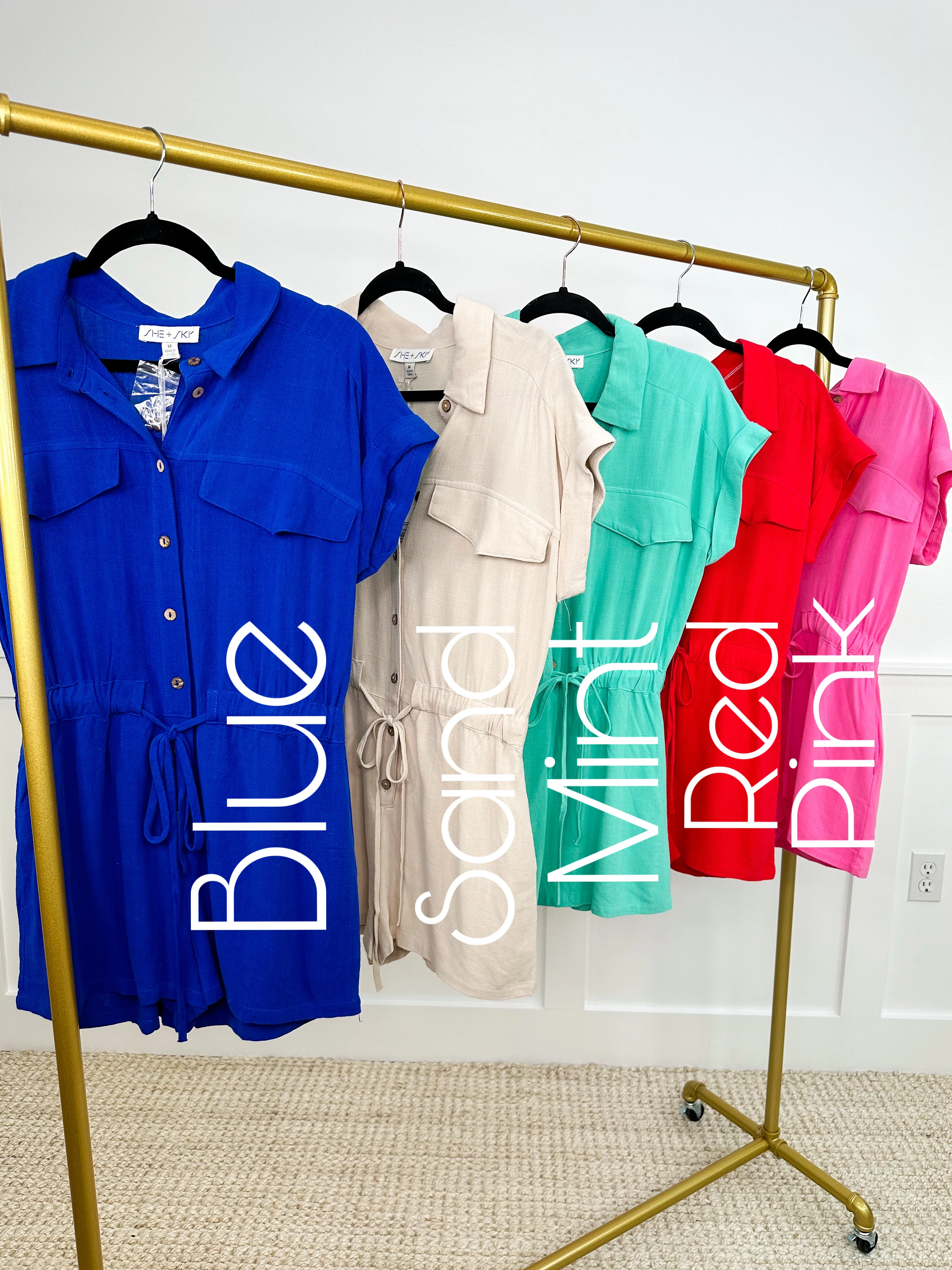 Positive Feeling Rayon Blend Short Sleeve Avery Mae Romper - 5 colors! - Image 2