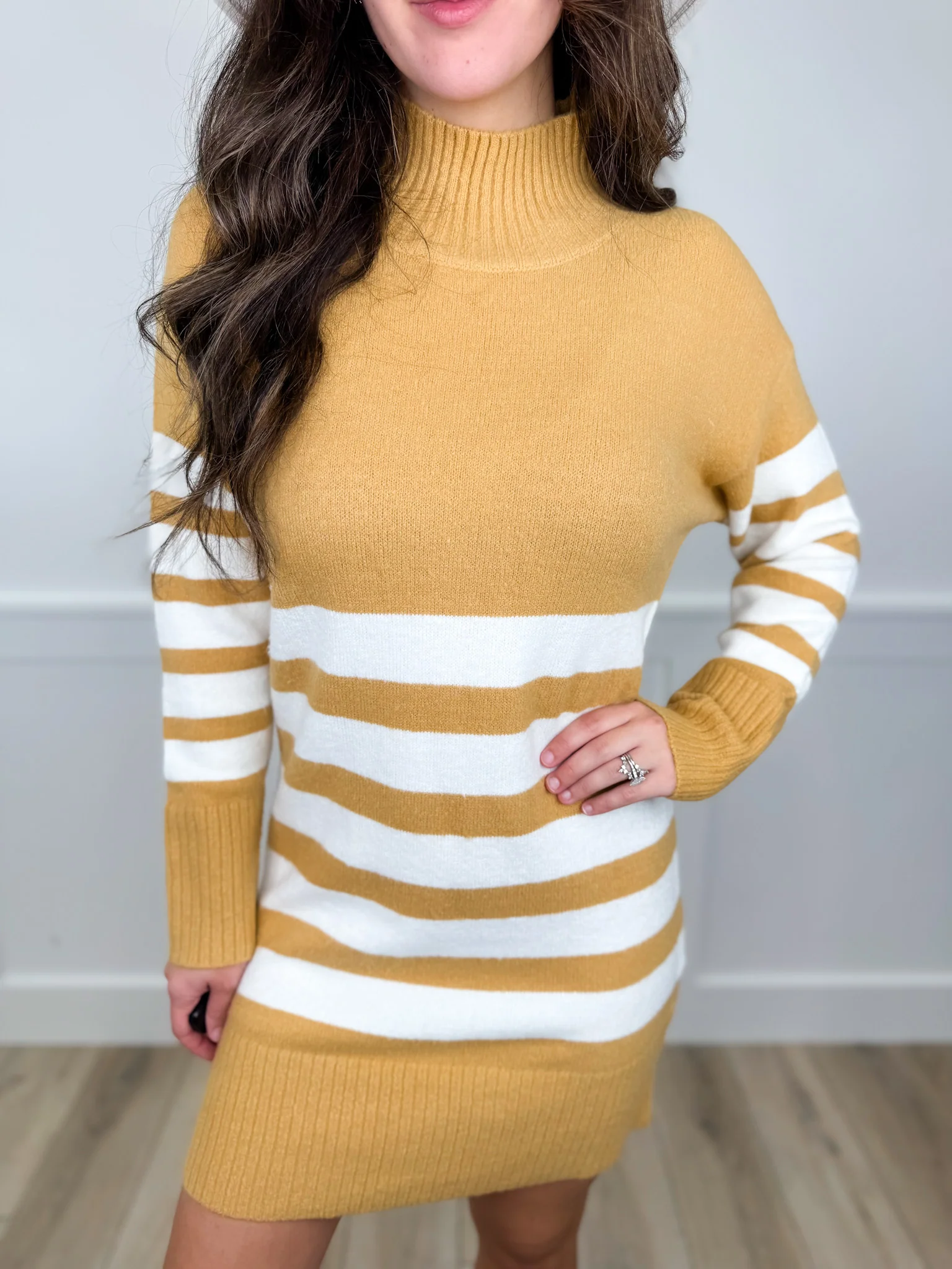 Quiet Curiosity Knit Marigold Avery Mae Sweater Dress