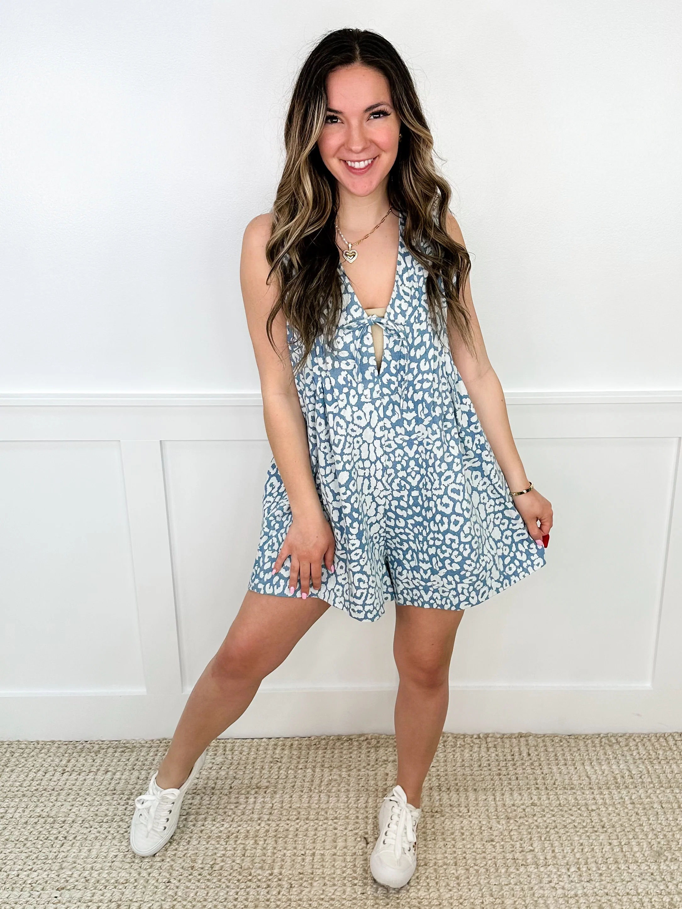 Resisting the Urge Cotton Denim Avery Mae Romper