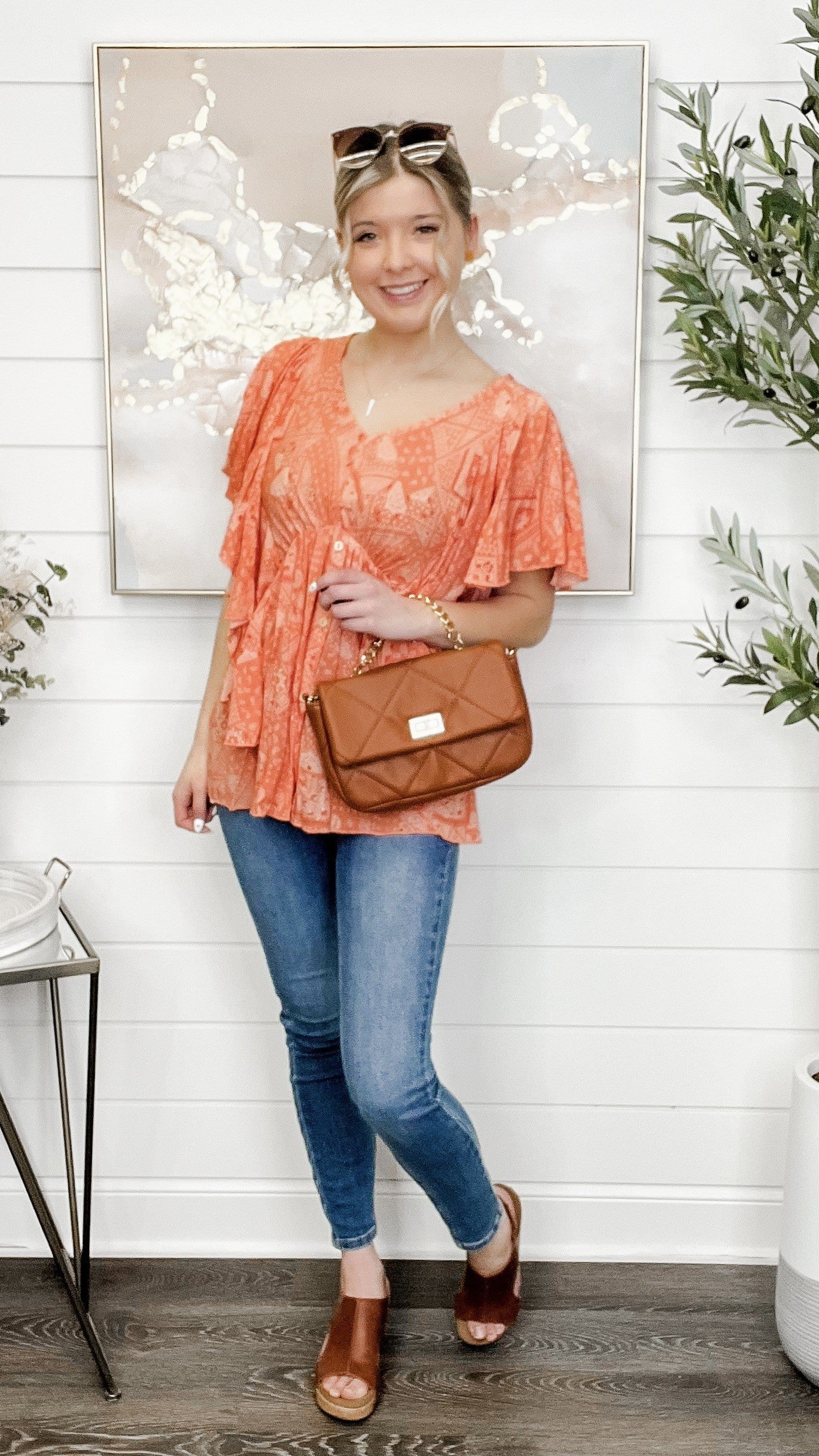 Send You Walking Short Sleeve Paisley Avery Mae Top - 2 colors! - Image 2