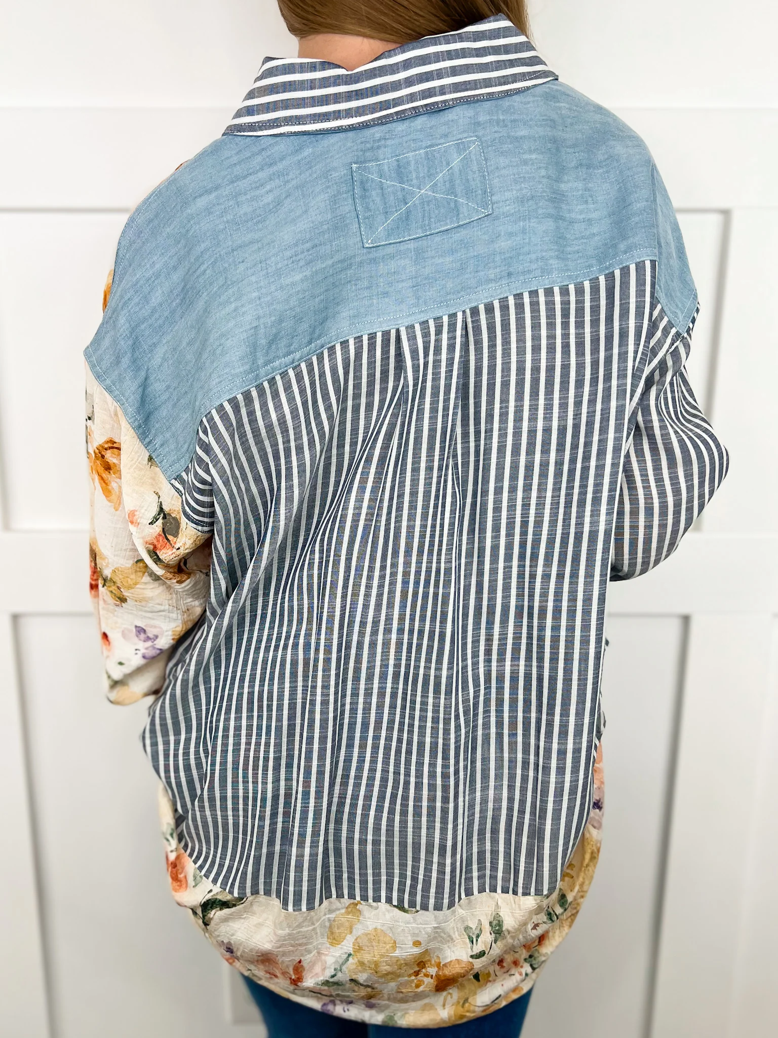 Sew In Love Something About Ya Cotton Blend Long Sleeve Denim Button Up Top - Image 2