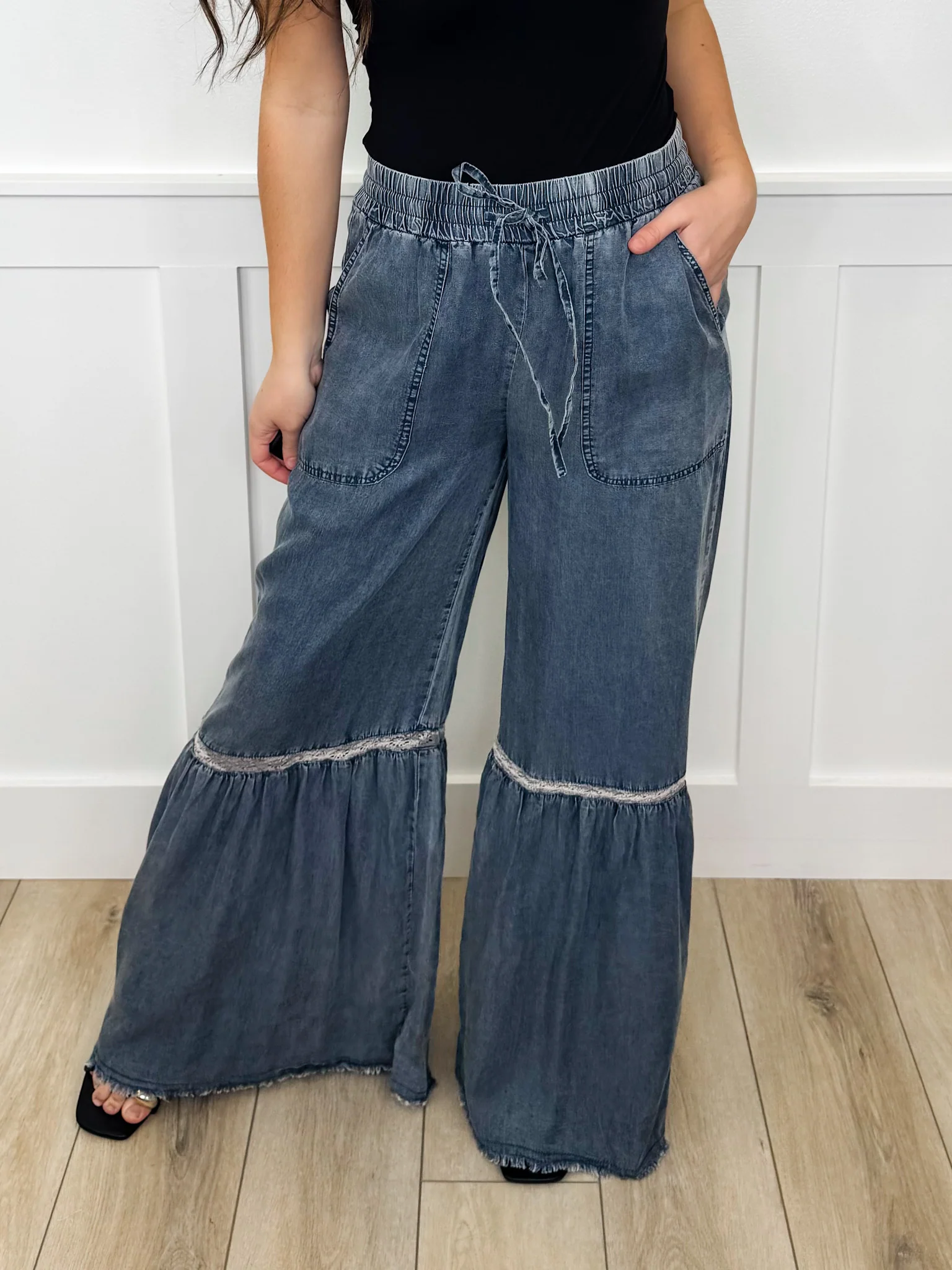 Sew In Love Perfect Days High-Rise Lightweight Medium Wash Palazzo Pants