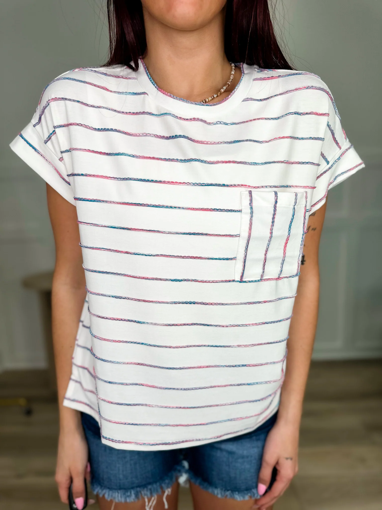 Sew In Love Singing Along Short Sleeve Cream Top - 2 colors! - Image 2