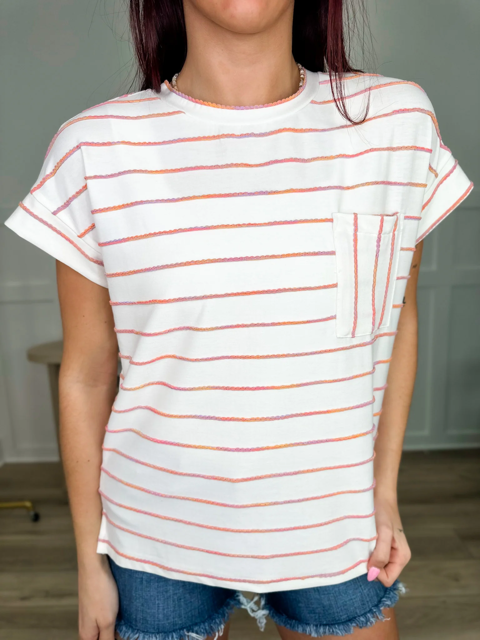 Sew In Love Singing Along Short Sleeve Cream Top - 2 colors! - Image 3