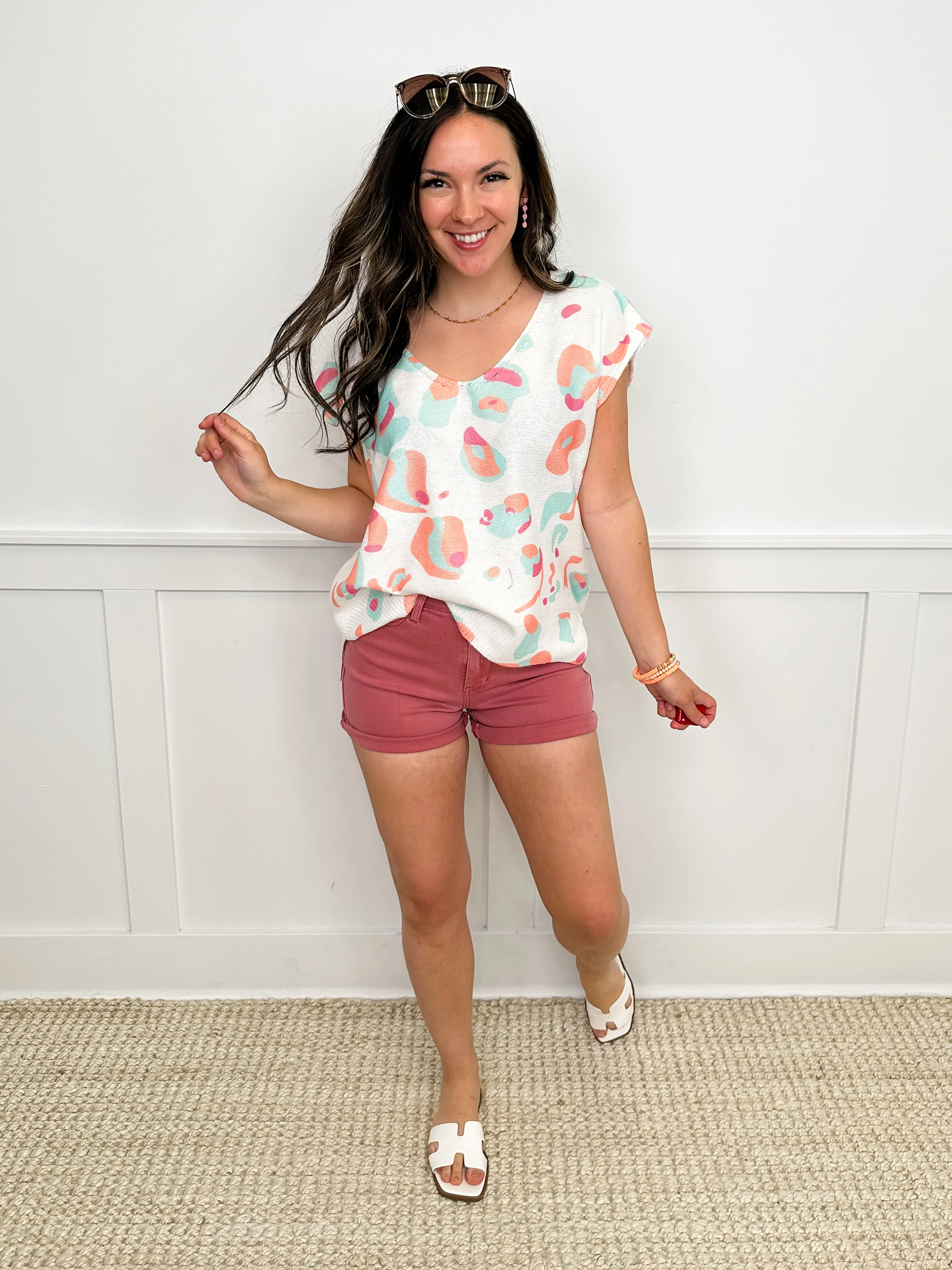 She is Here Knit Short Sleeve White Avery Mae Top - Image 3