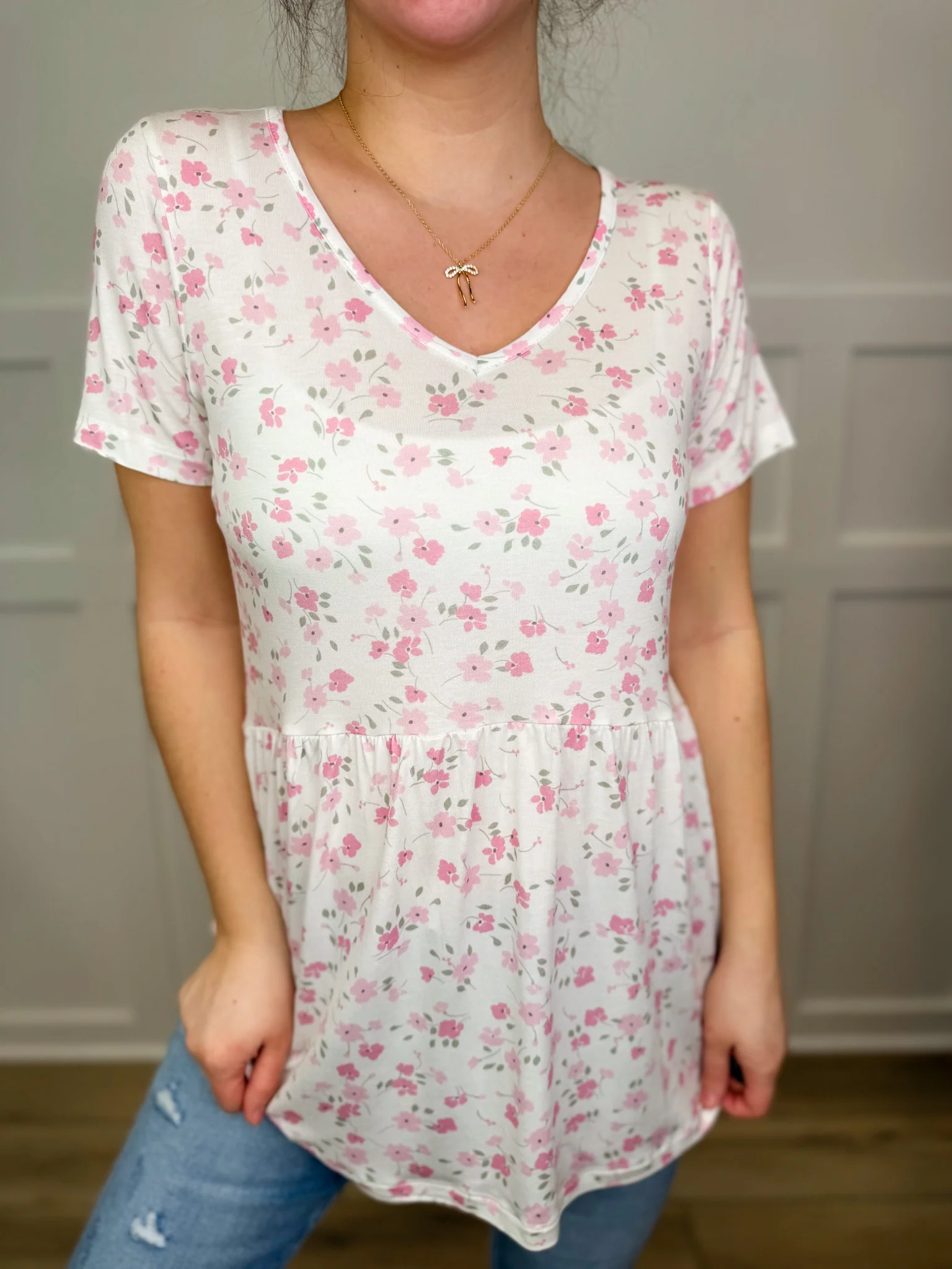 Sing Your Song Rayon Blend Short Sleeve White Avery Mae Top