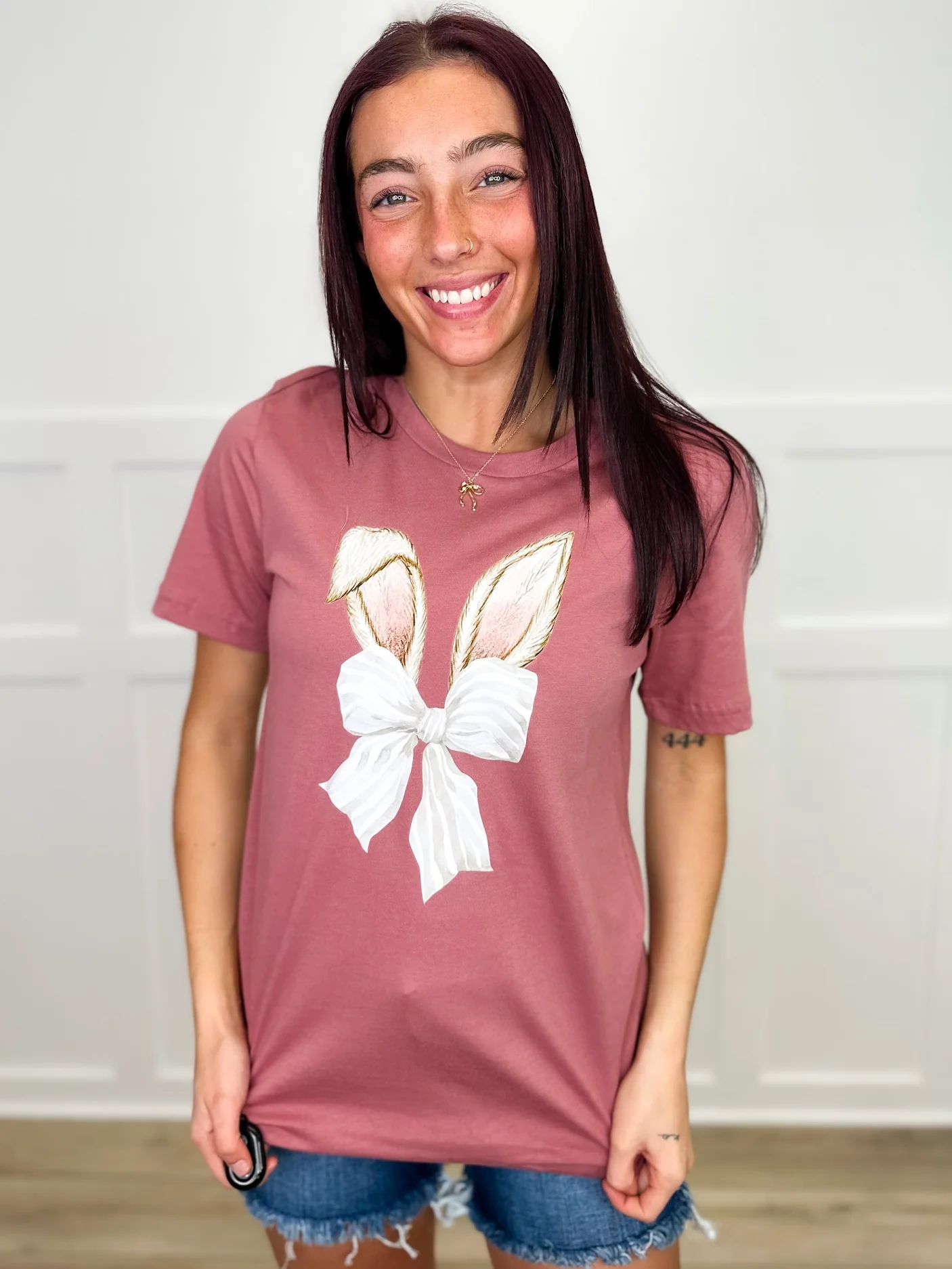 Some Bunny Special Cotton Short Sleeve Rose Avery Mae Graphic Tee Shirt (Bella+Canvas)